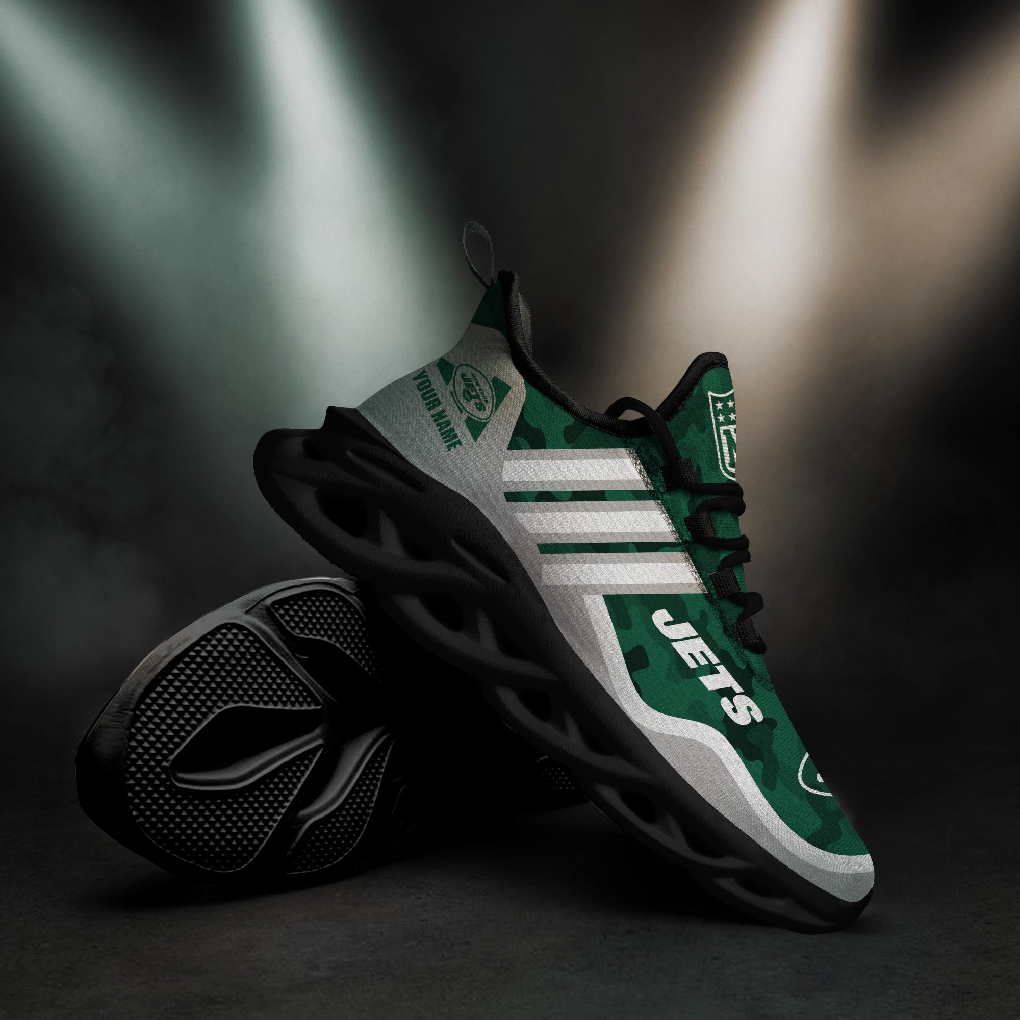 New York Jets Black Max Soul Shoes 2026 Versions Custom Name 430