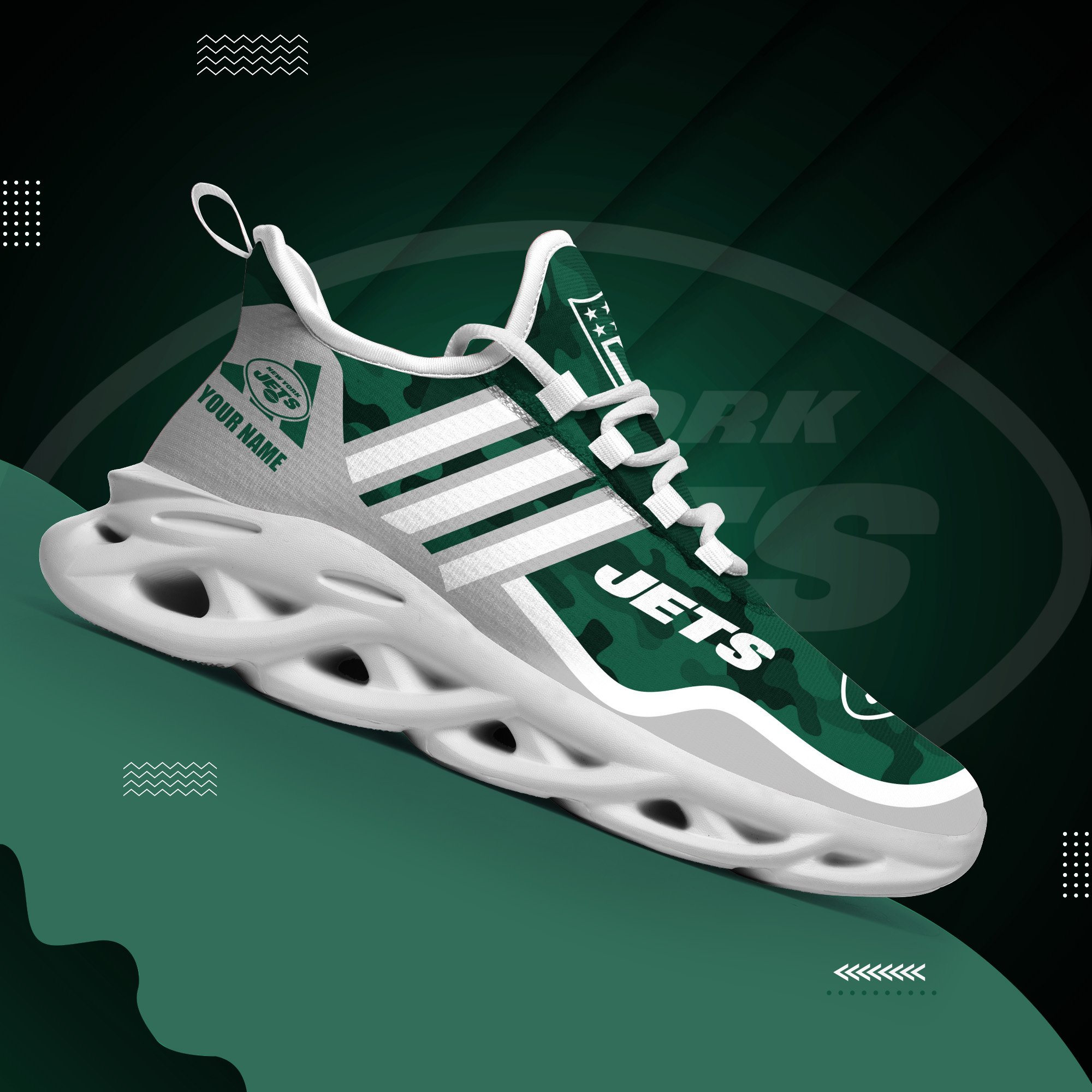 New York Jets Black Max Soul Shoes 2026 Versions Custom Name 430