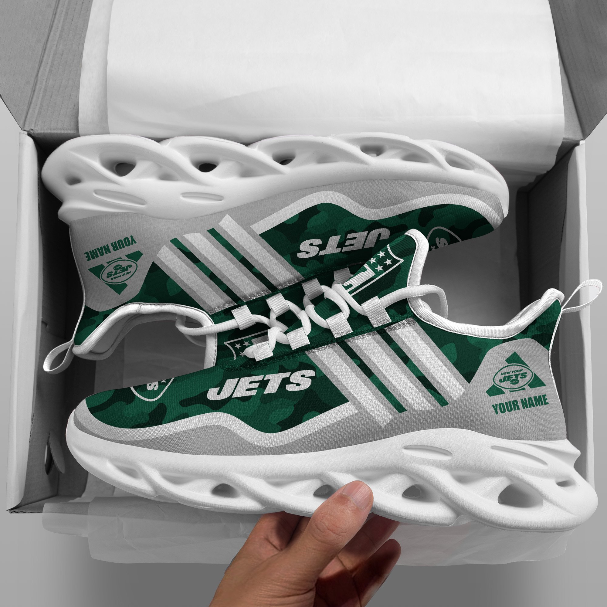New York Jets Black Max Soul Shoes 2026 Versions Custom Name 430