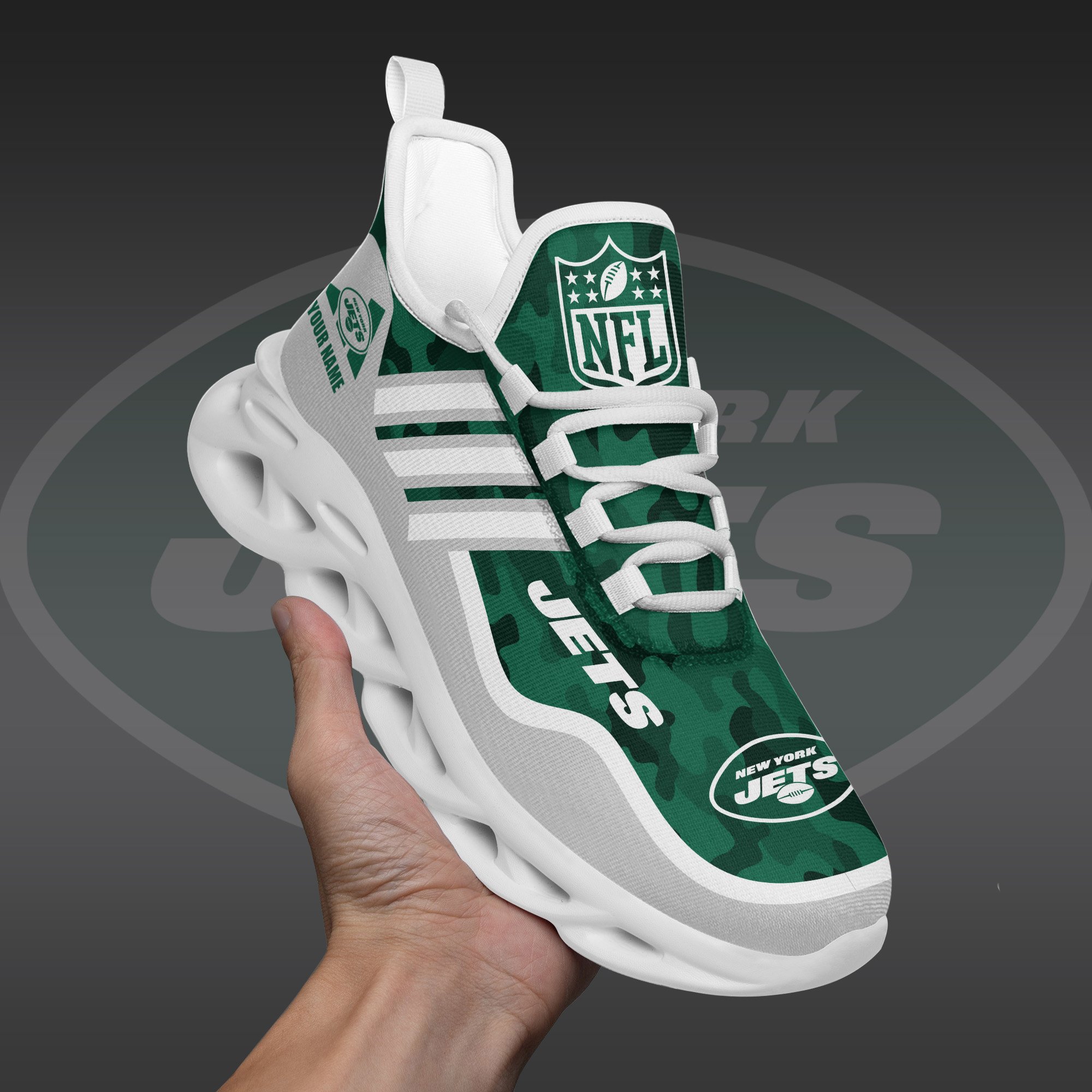 New York Jets Black Max Soul Shoes 2026 Versions Custom Name 430