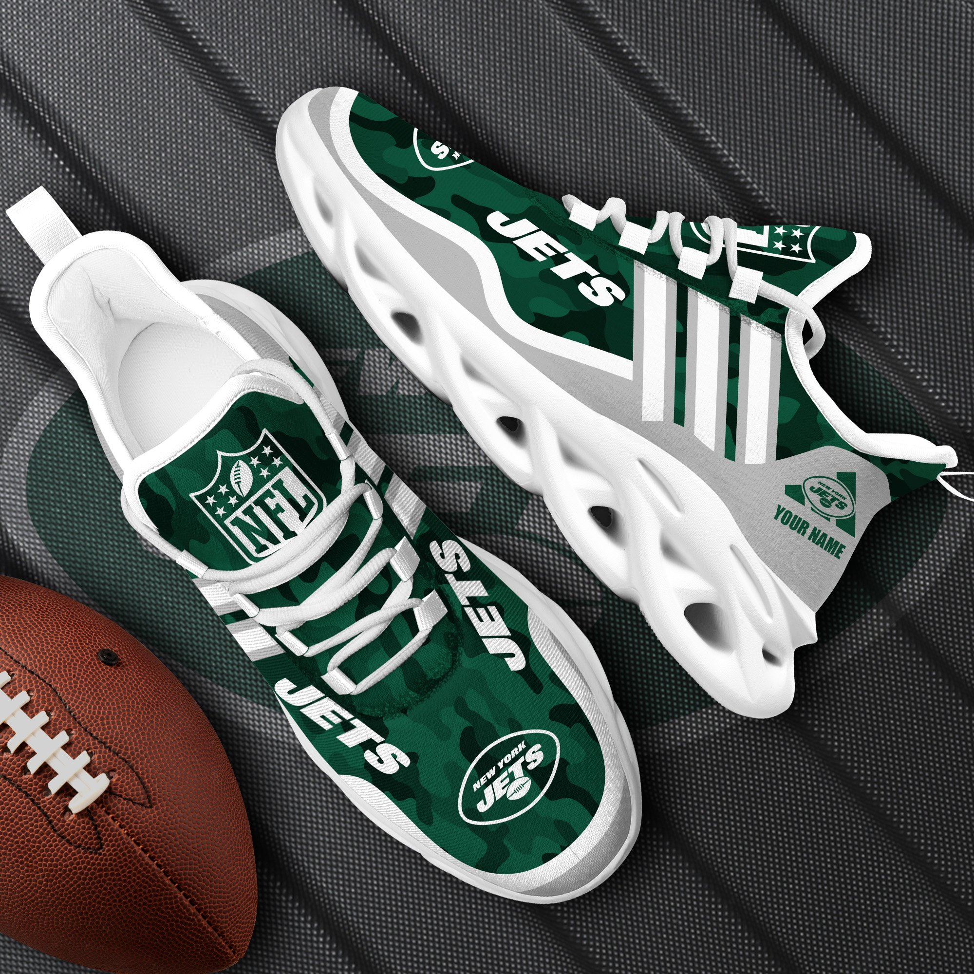 New York Jets Black Max Soul Shoes 2026 Versions Custom Name 430