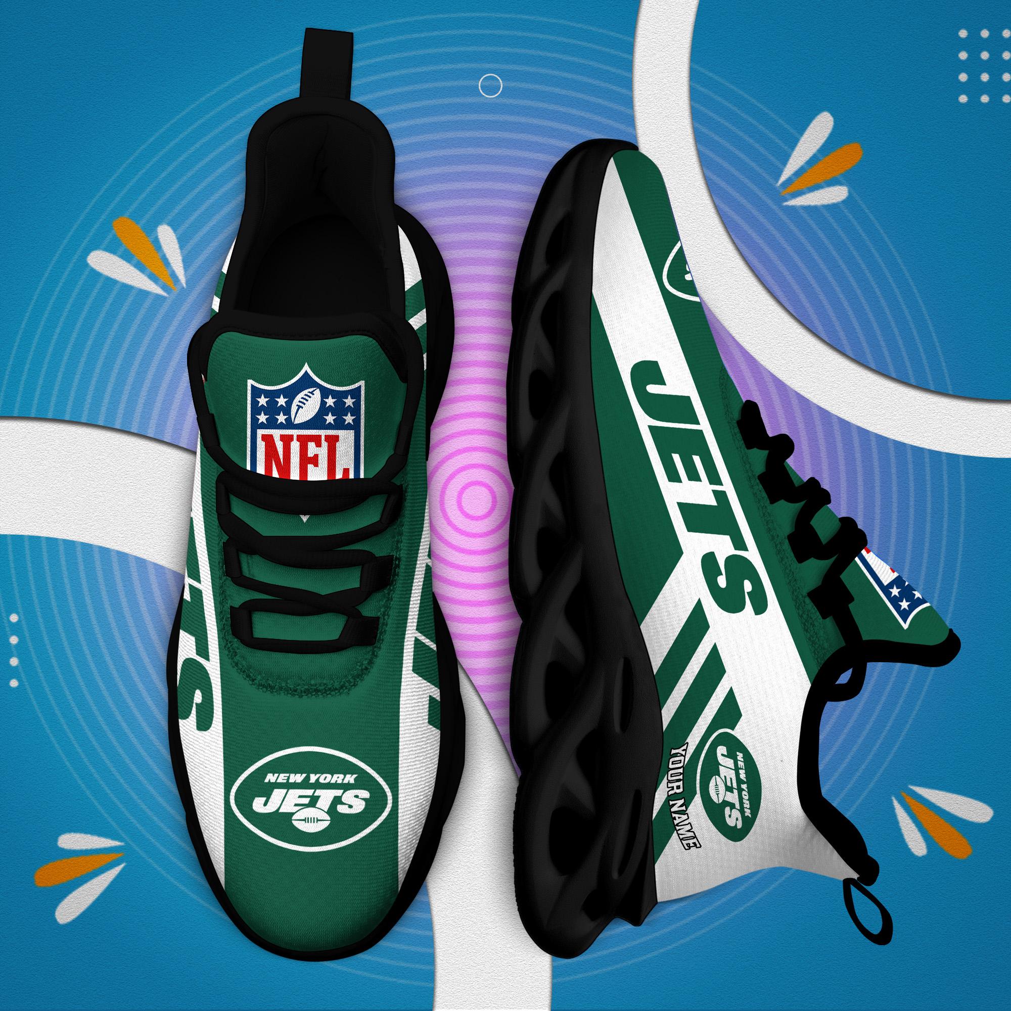 New York Jets Black Max Soul Shoes 2026 Versions Custom Name 635