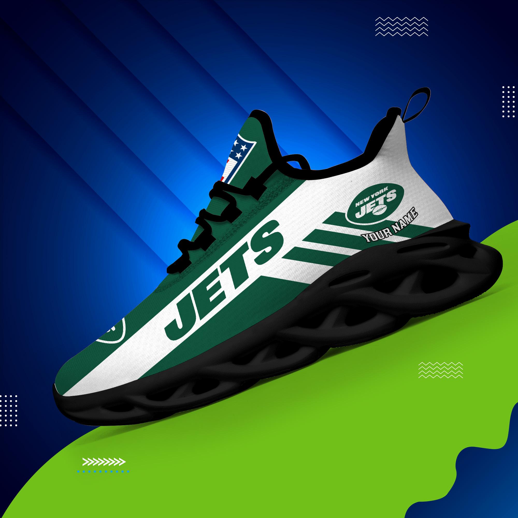 New York Jets Black Max Soul Shoes 2026 Versions Custom Name 635