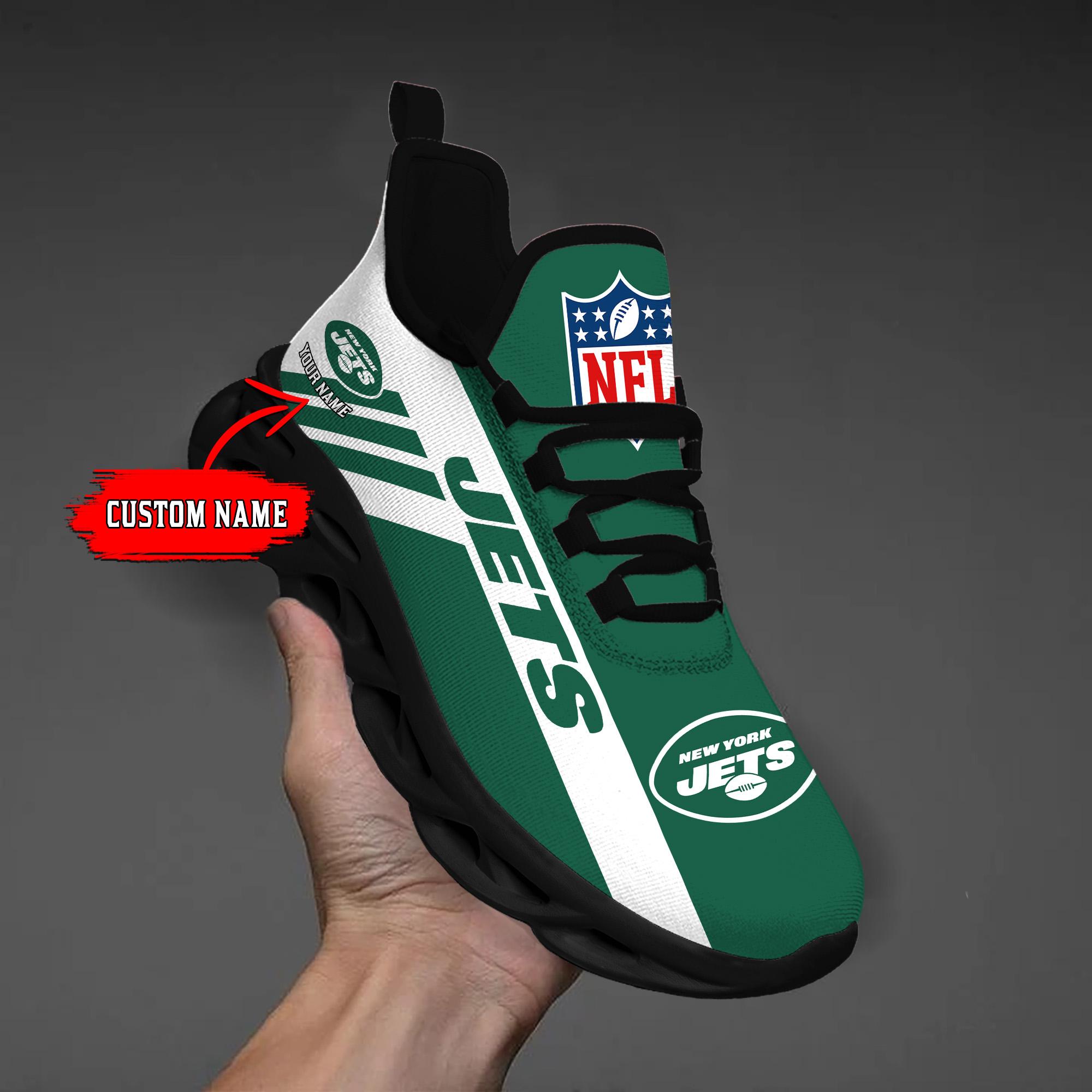 New York Jets Black Max Soul Shoes 2026 Versions Custom Name 635