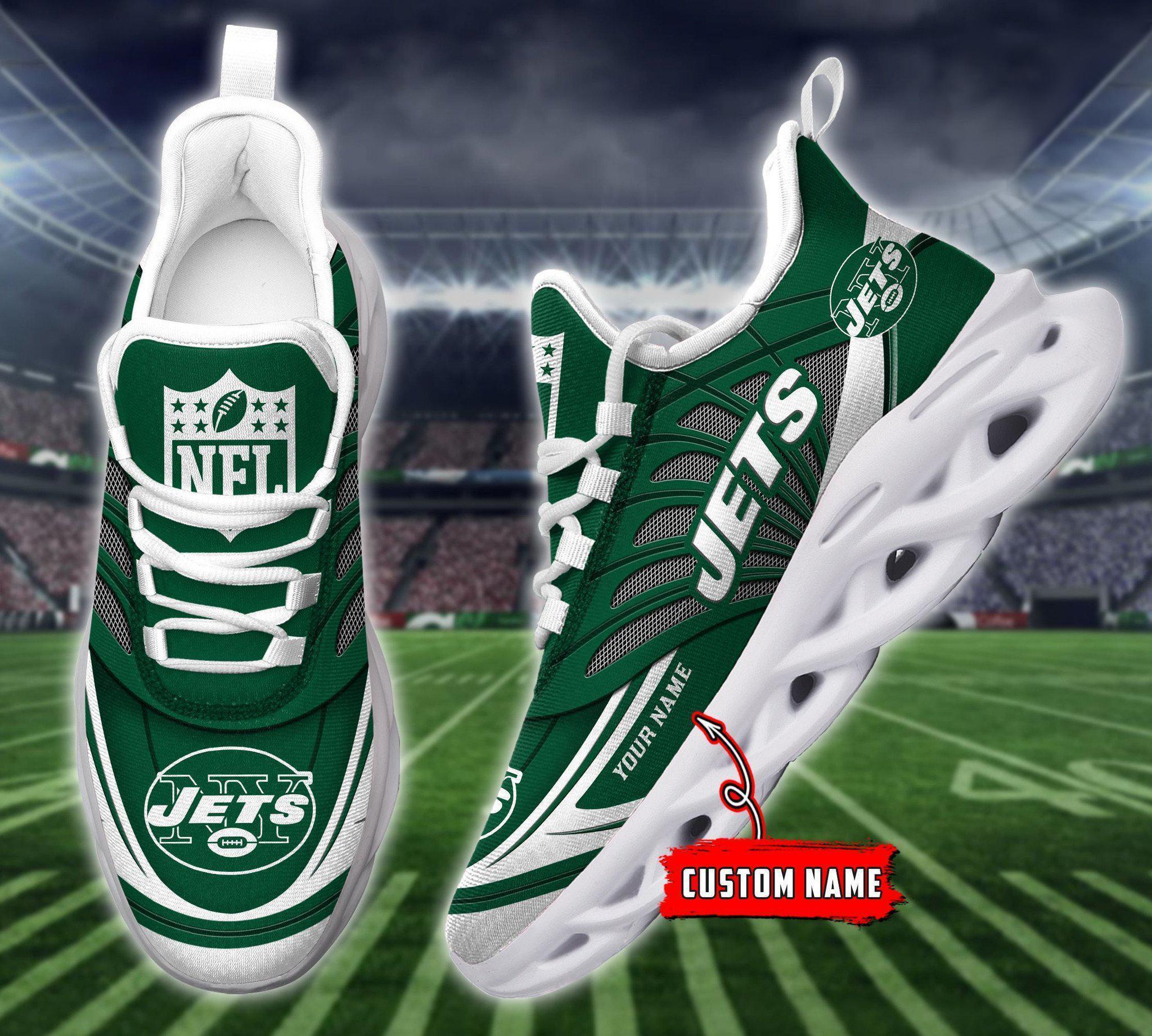 New York Jets Black Max Soul Shoes 2026 Versions Custom Name 637