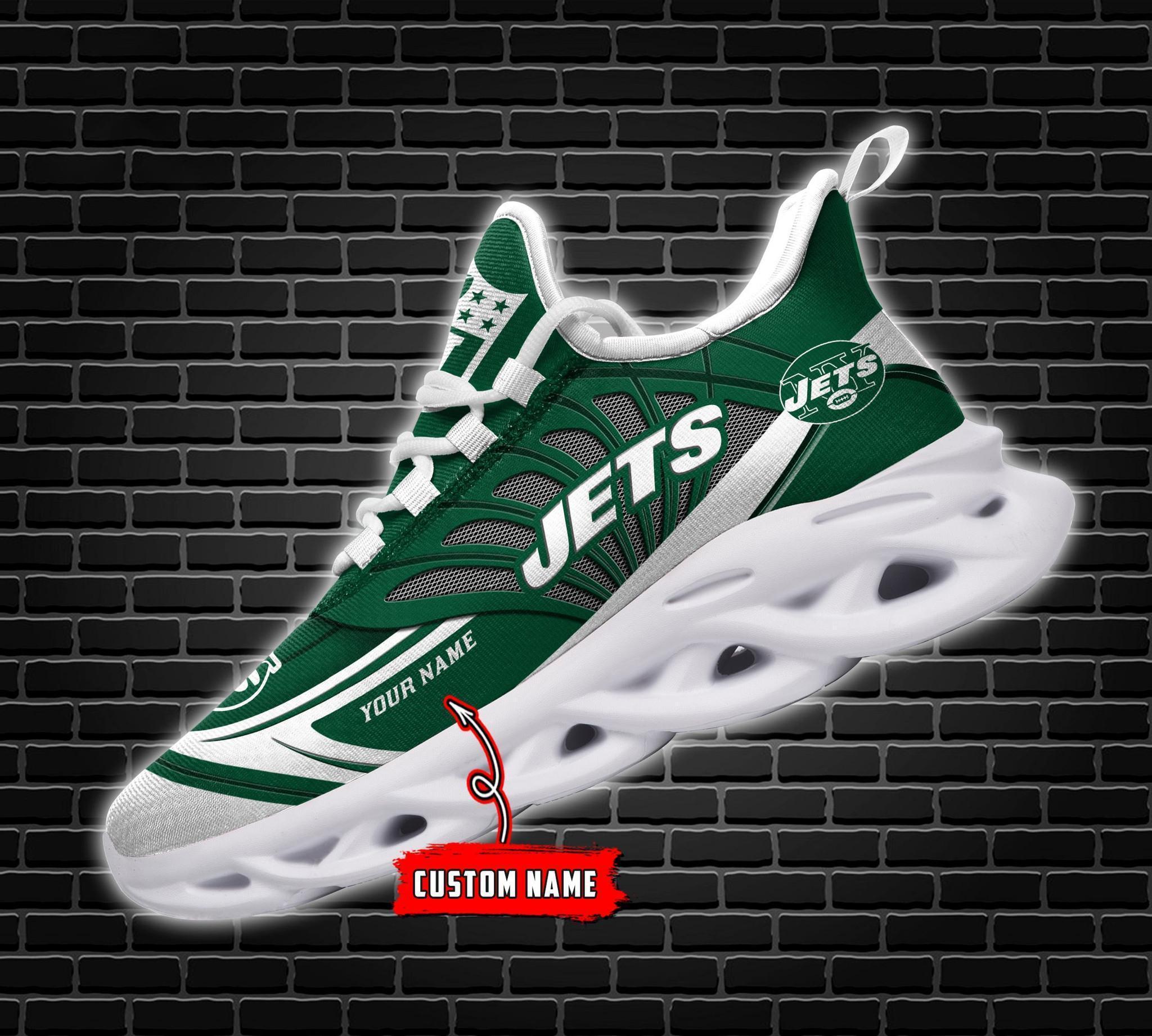 New York Jets Black Max Soul Shoes 2026 Versions Custom Name 637