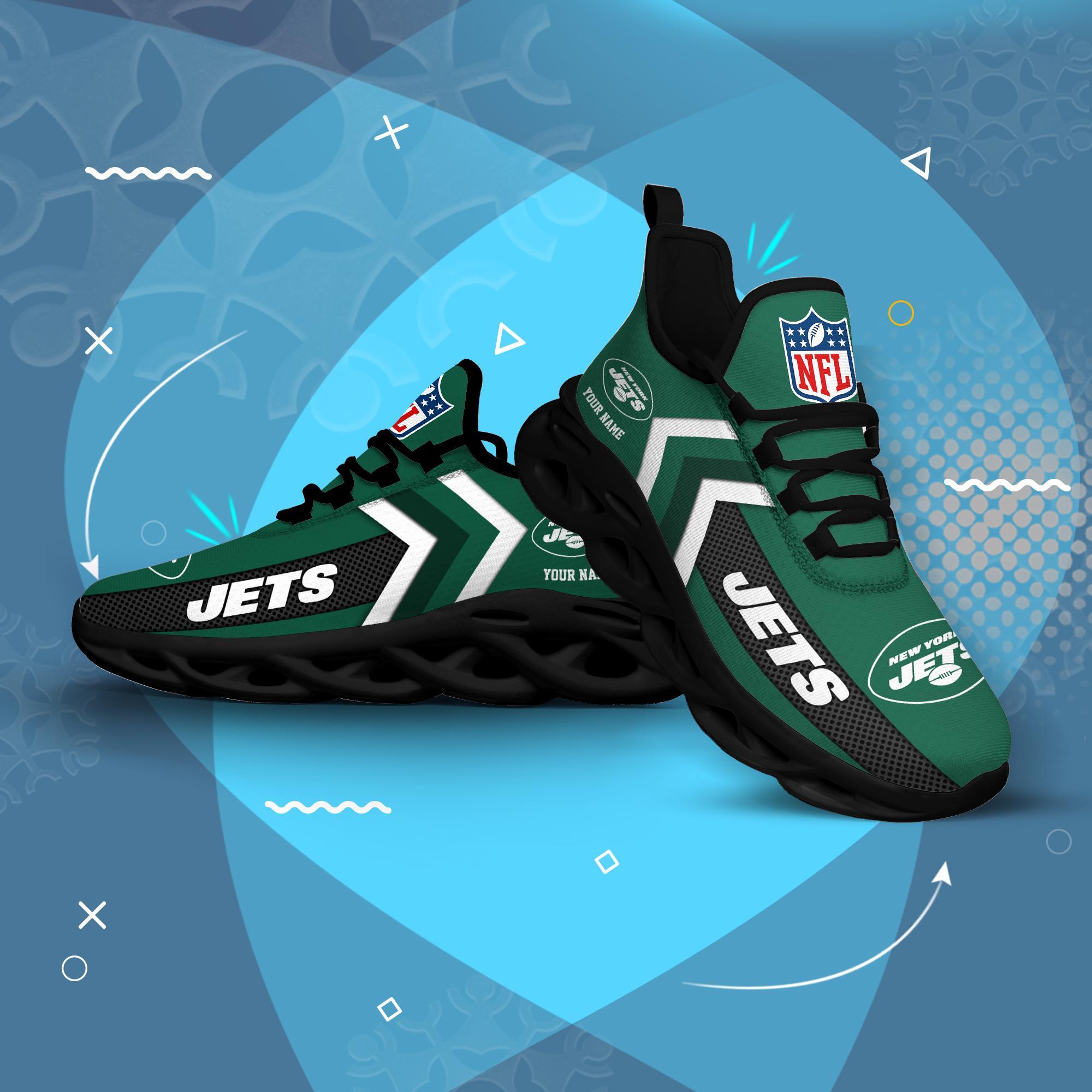 New York Jets Black Max Soul Shoes 2026 Versions Custom Name 638