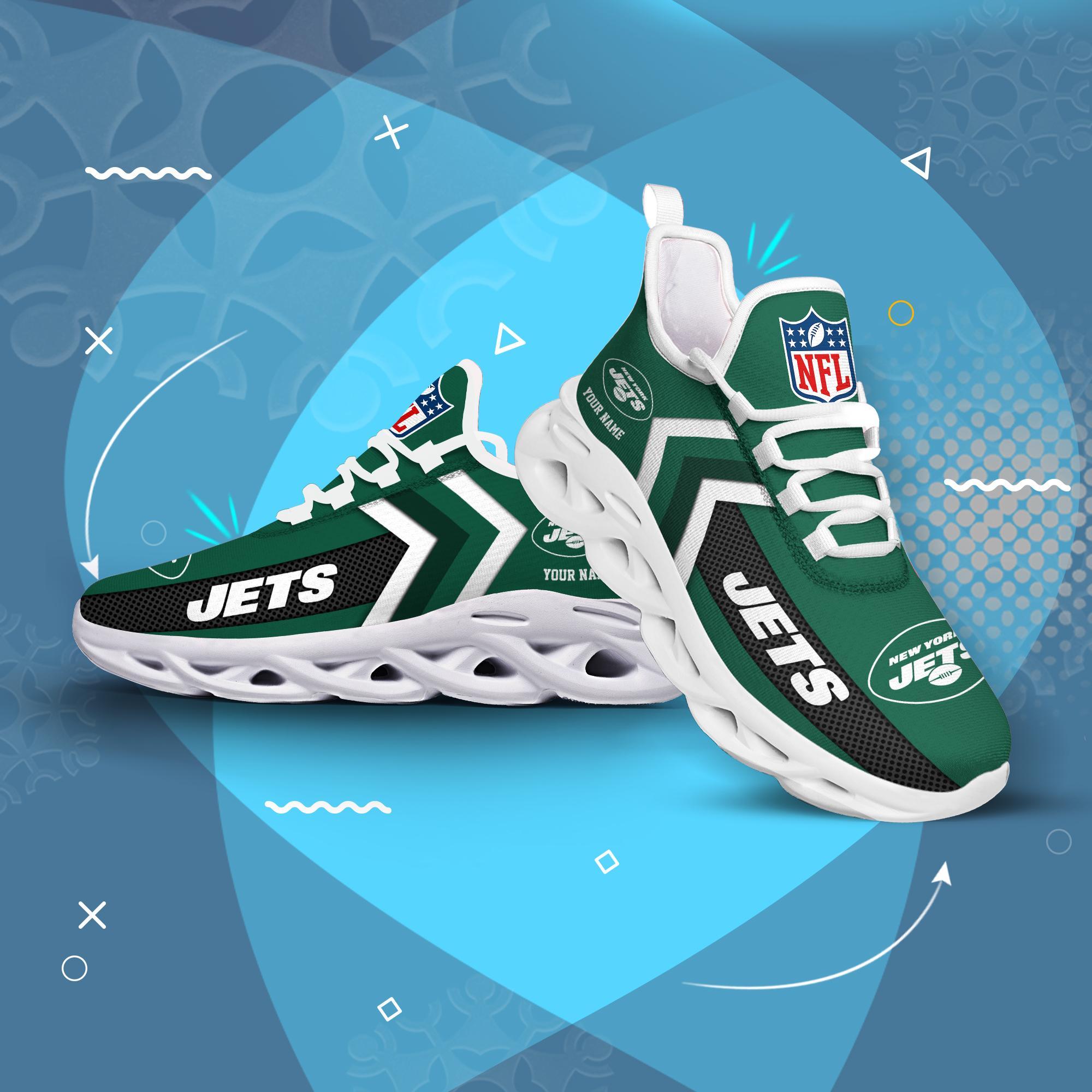 New York Jets Black Max Soul Shoes 2026 Versions Custom Name 638