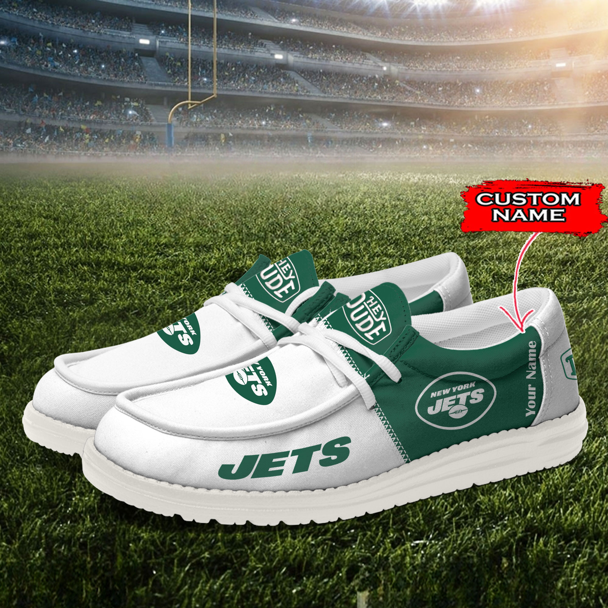 New York Jets Personalized Your Name 32 Teams Hey Dude Shoes