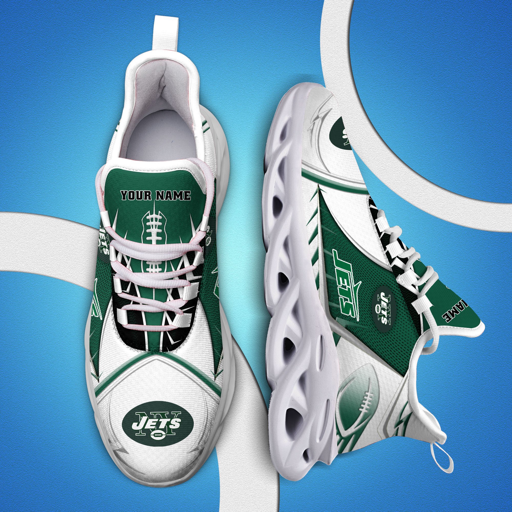New York Jets Sport White C Sneakers 2026 Version Personalized Your Name 528