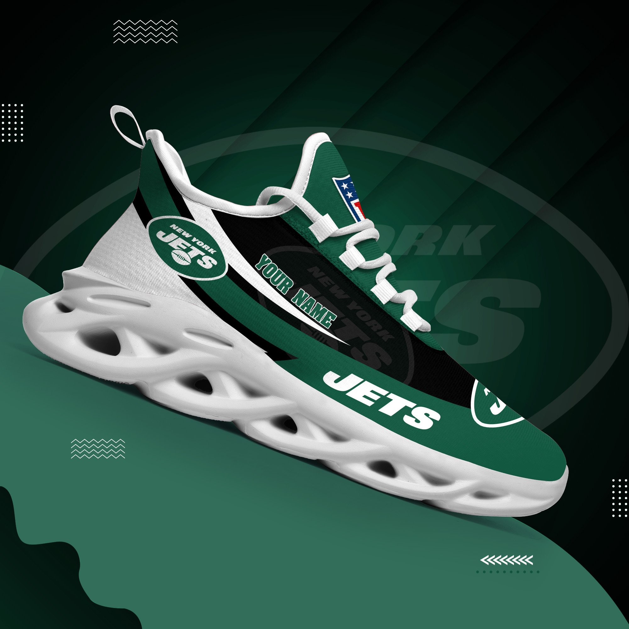 New York Jets White Max Soul Shoes 2026 Versions Custom Your Name, Sports Gift For Fan, Sport Gifts PH410