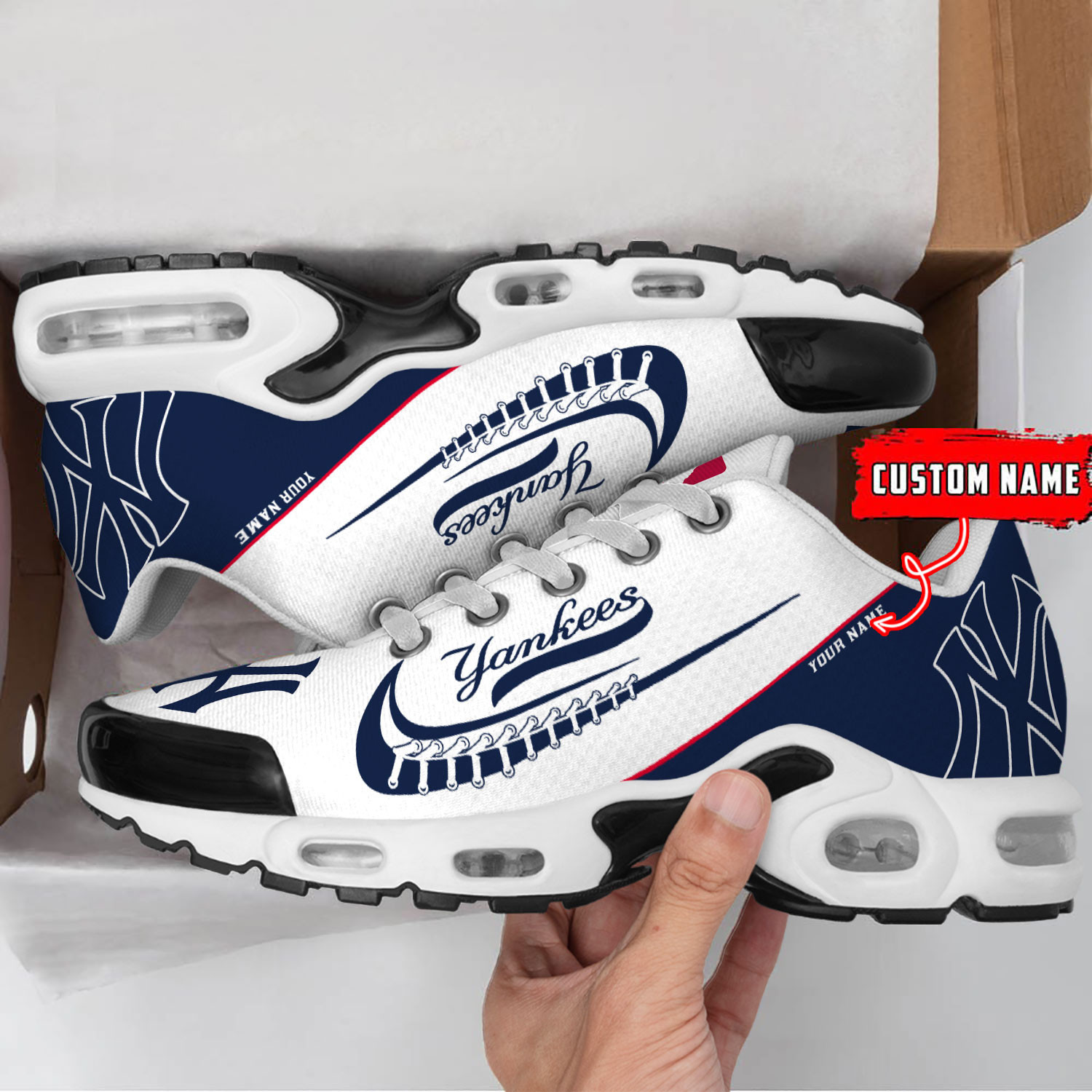 New York Yankees Team Logo Baseball God Wings Air Max Shoes Sneaker