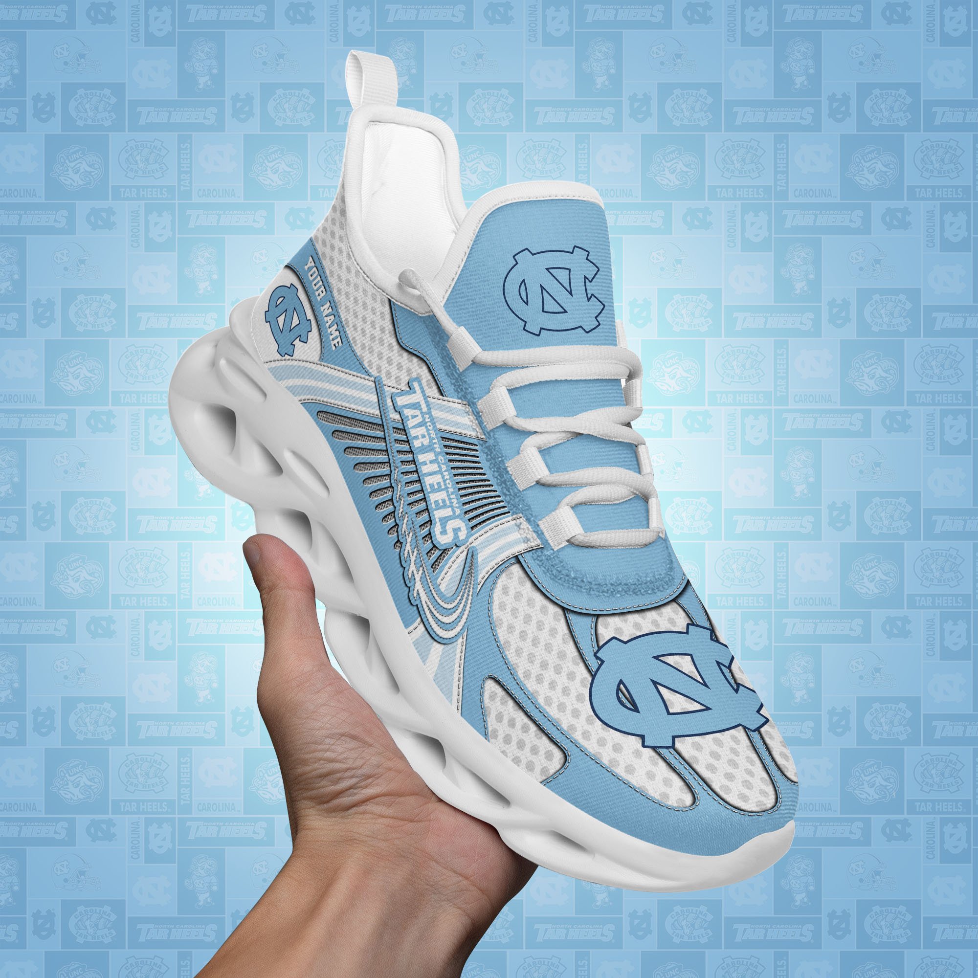 North Carolina Tar Heels Clunky Sneakers Custom Your Name, Sport Sneakers ETRG-62343