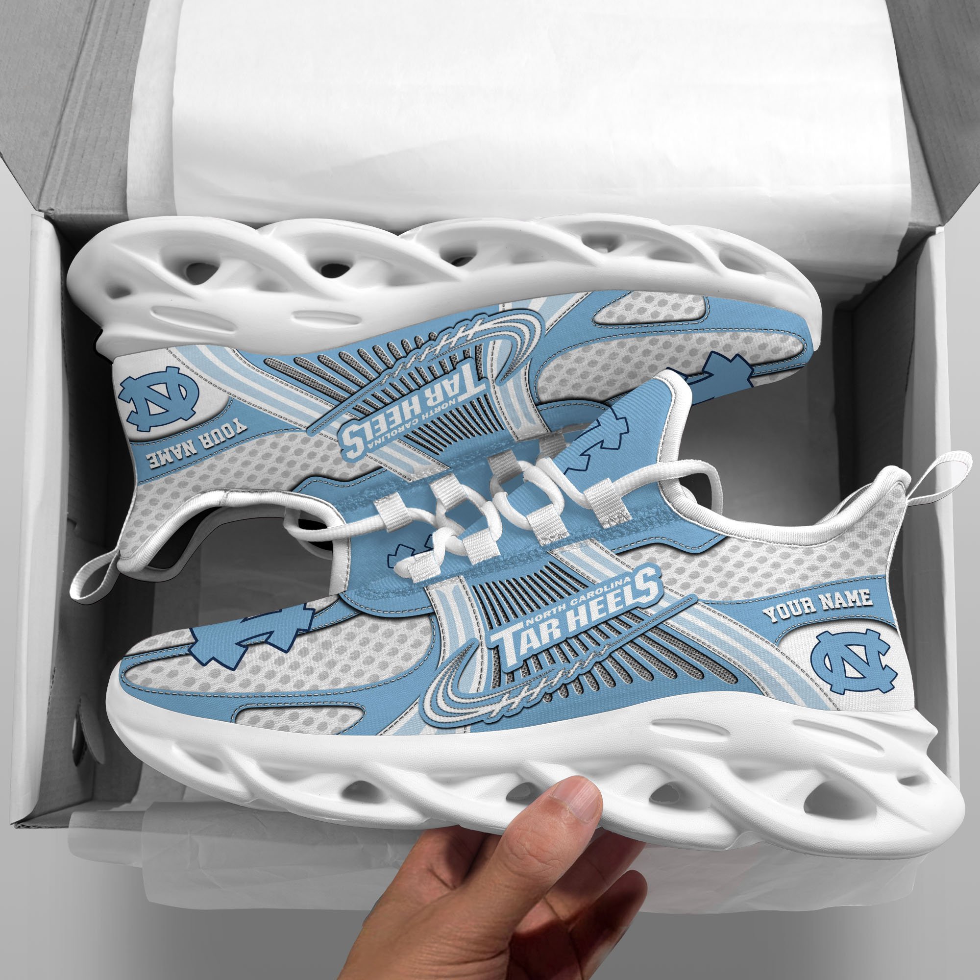 North Carolina Tar Heels Clunky Sneakers Custom Your Name, Sport Sneakers ETRG-62343
