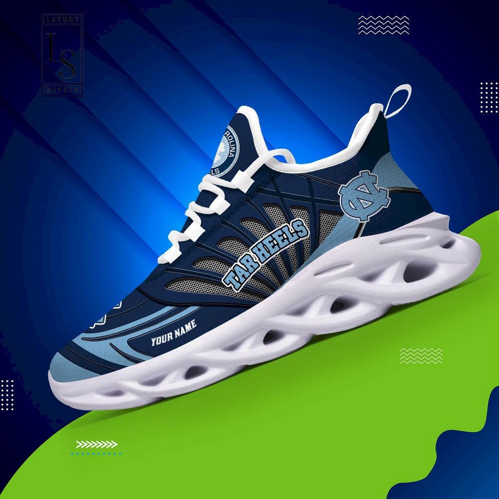 North Carolina Tar Heels Custom Name Max Soul Shoes
