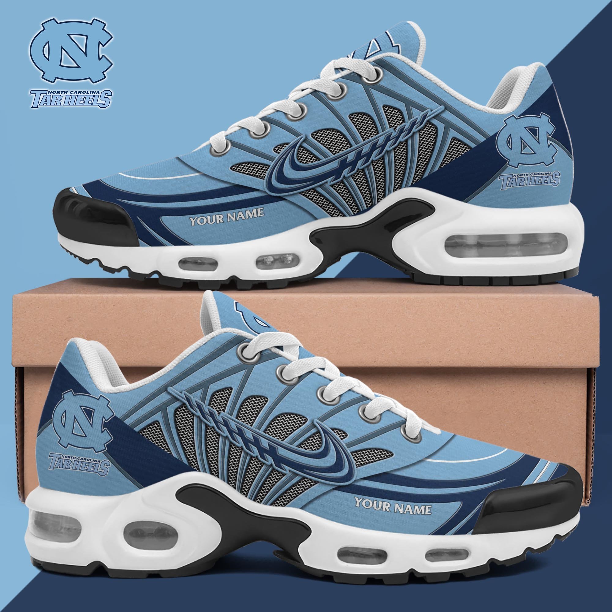 North Carolina Tar Heels TN Shoes 2026 Version Custom Name 135