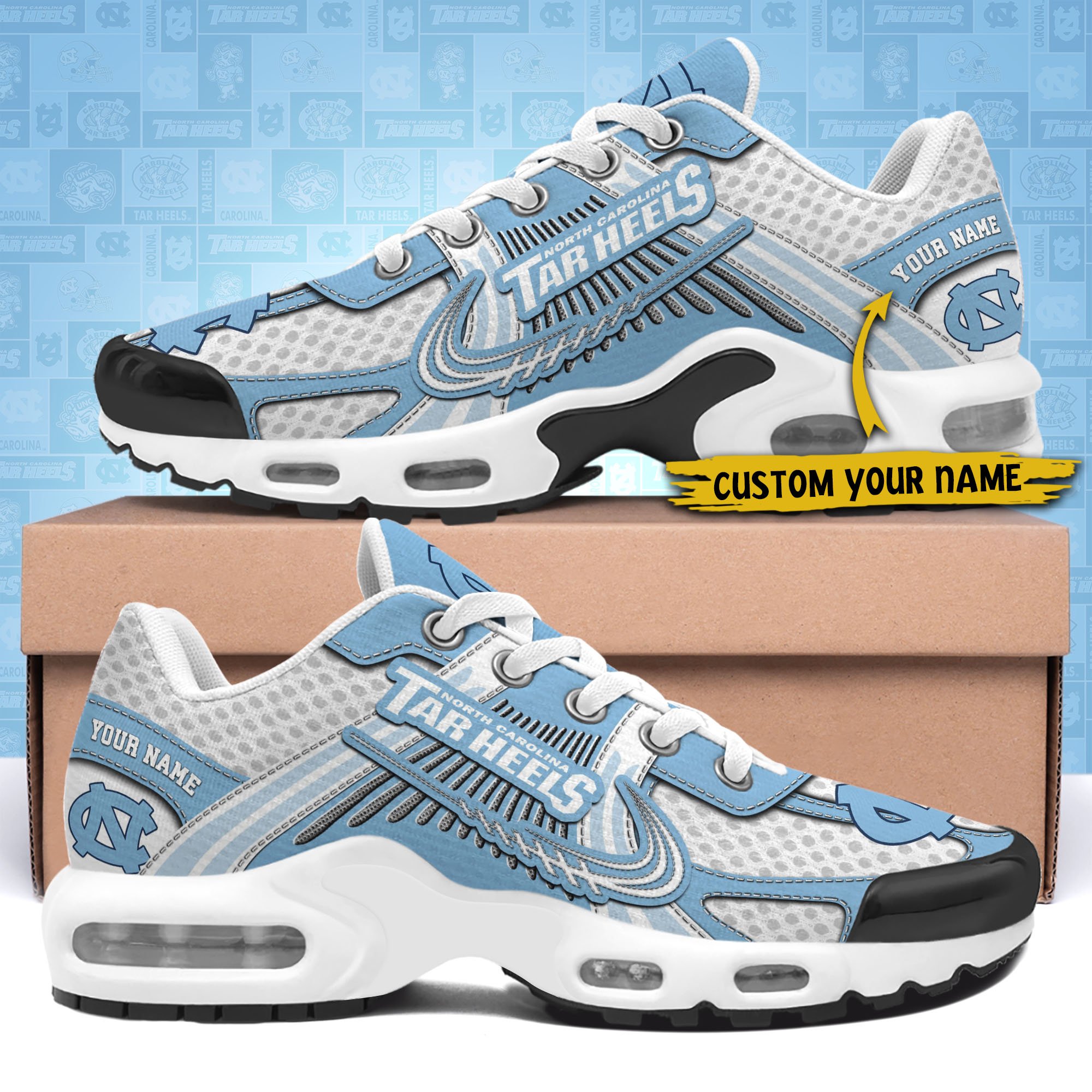 North Carolina Tar Heels TN Shoes Custom Your Name, Sport Shoes, Gifts For Fans, Sport Gifts For Him ETRG-62360