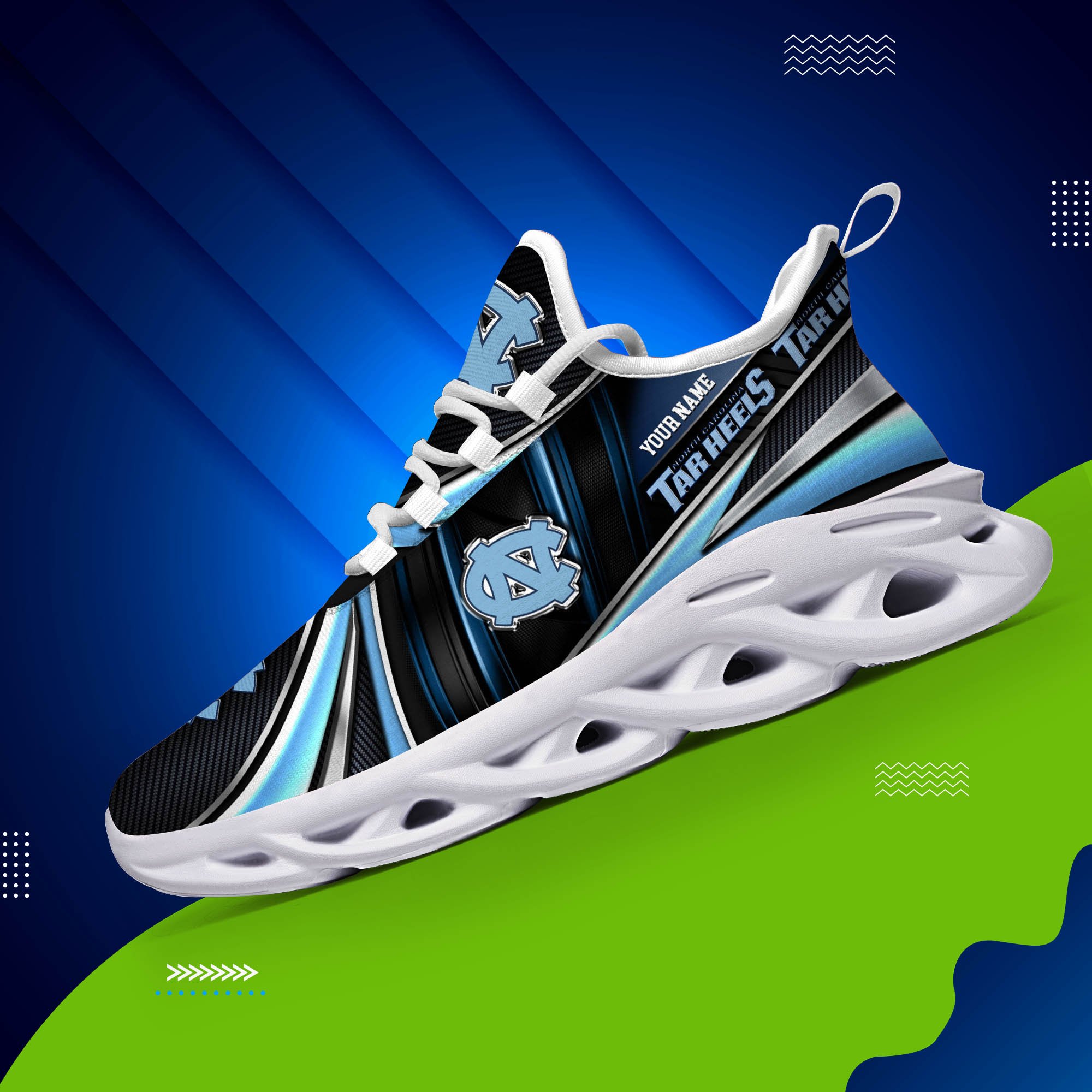 North Carolina Tar Heels White C Sneakers 2026 Version Personalized Your Name, Sport Team Sneakers, Sport Gifts PH892