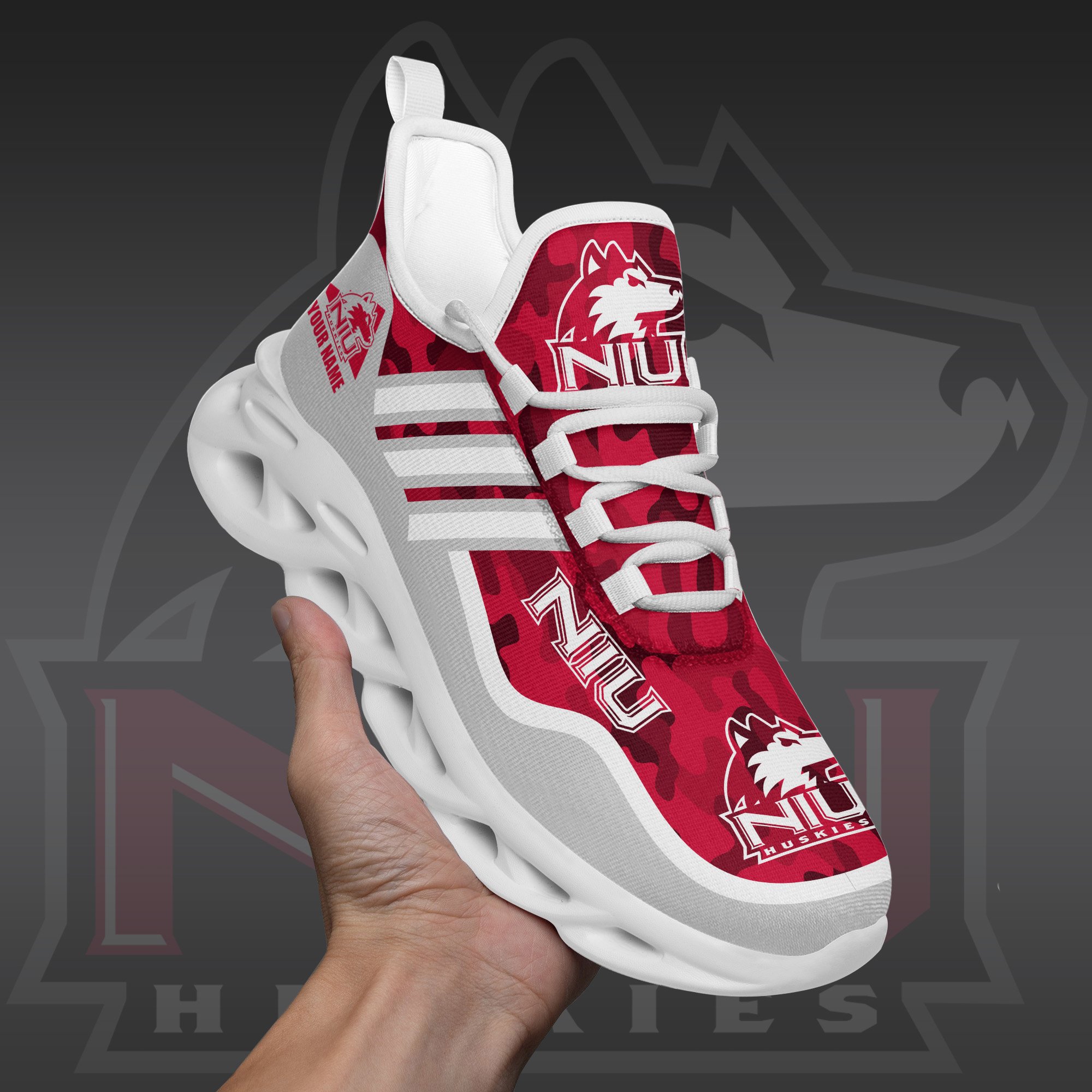 Northern Illinois Huskies Black Max Soul Shoes 2026 Versions Custom Name 466