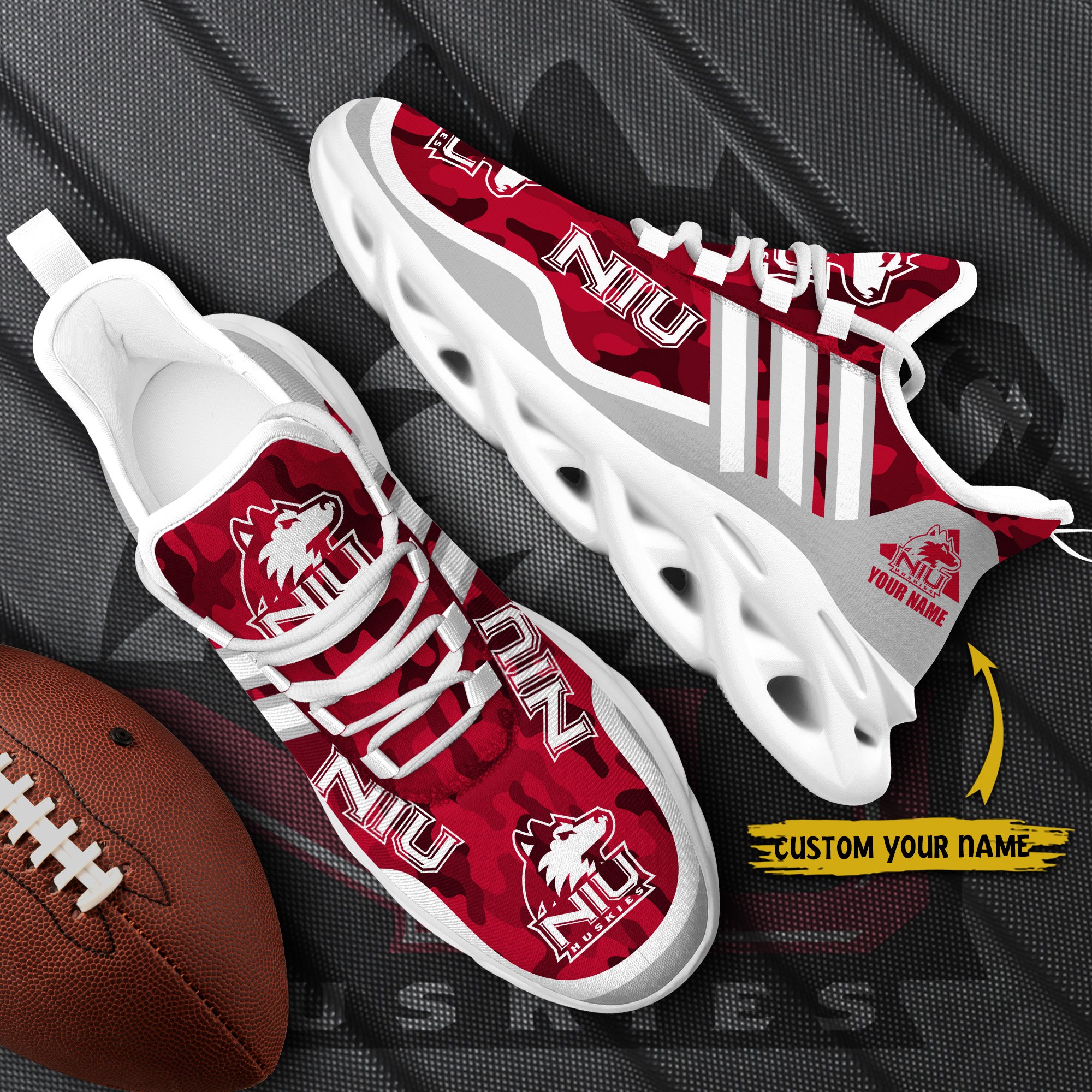 Northern Illinois Huskies Black Max Soul Shoes 2026 Versions Custom Name 466