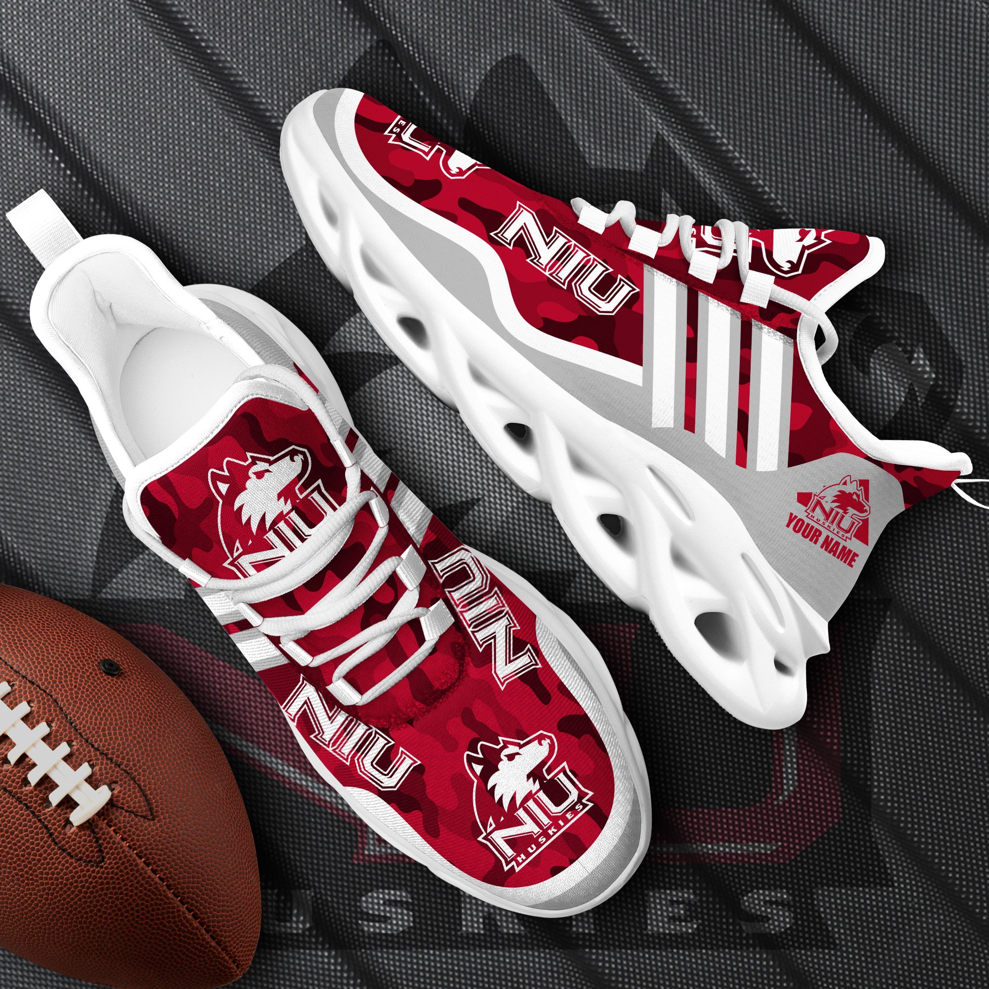 Northern Illinois Huskies Black Max Soul Shoes 2026 Versions Custom Name 466