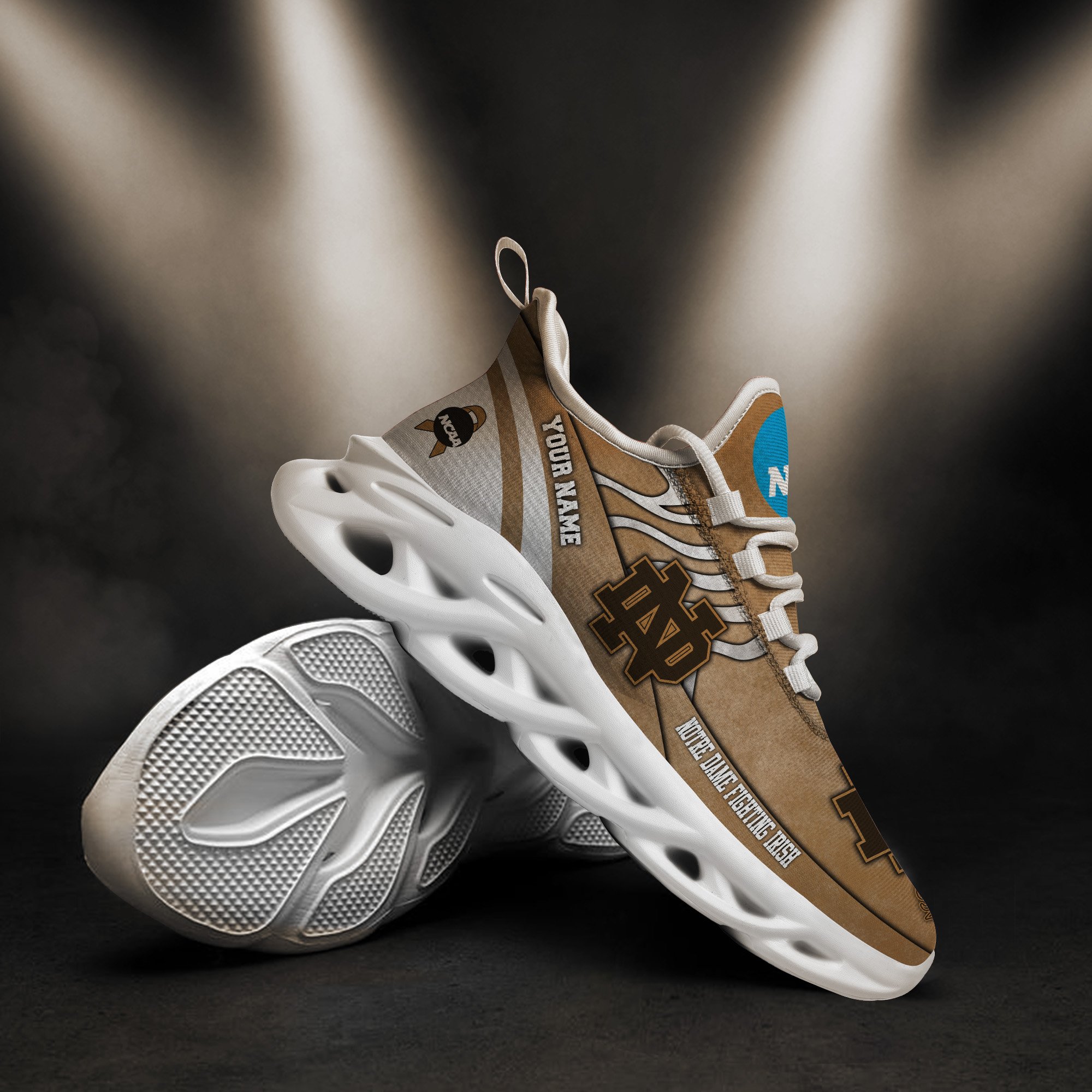 Notre Dame Fighting Irish Black Max Soul Shoes 2026 Versions Custom Your Name And Number 312