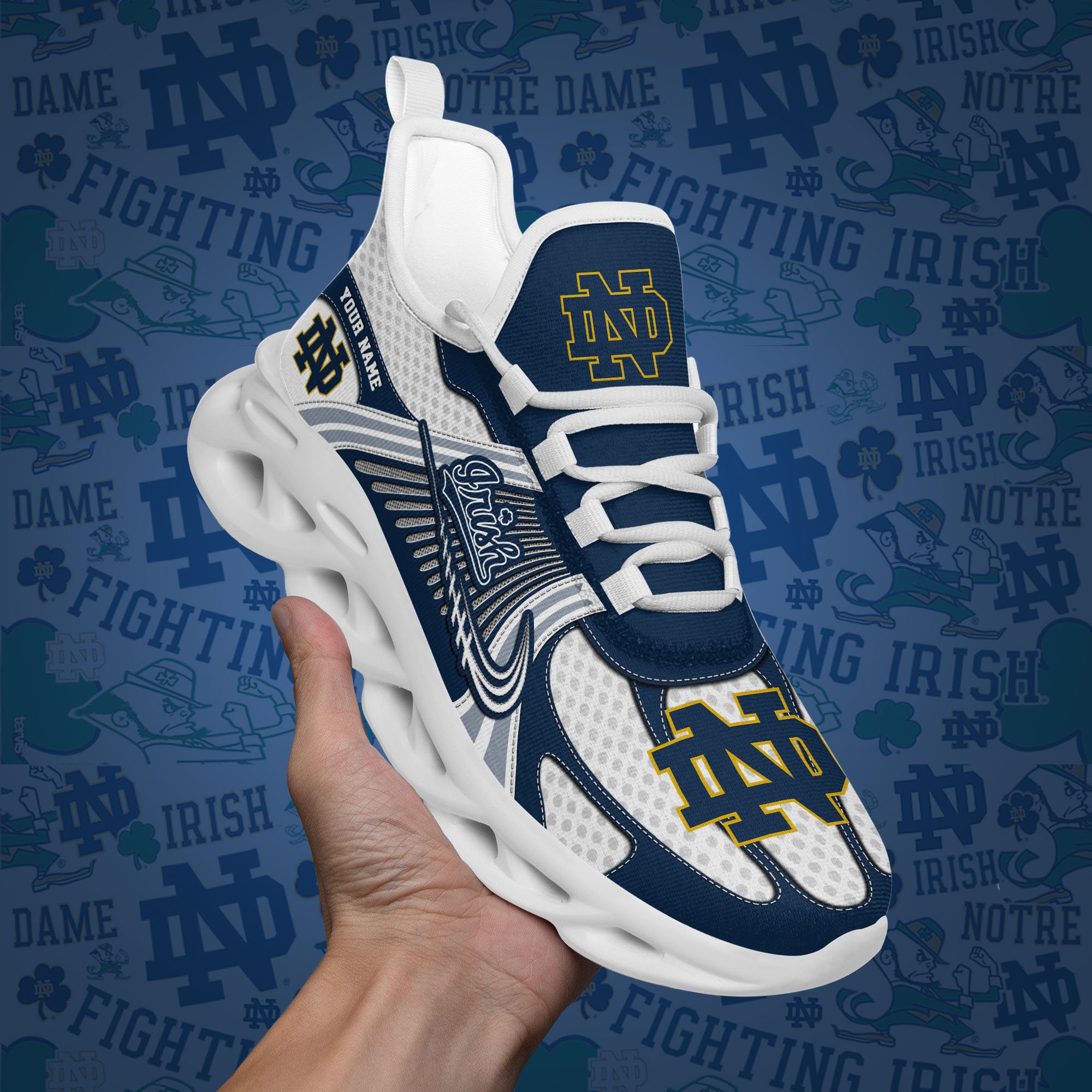 Notre Dame Fighting Irish Clunky Sneakers Custom Your Name, Sport Sneakers ETRG-62343