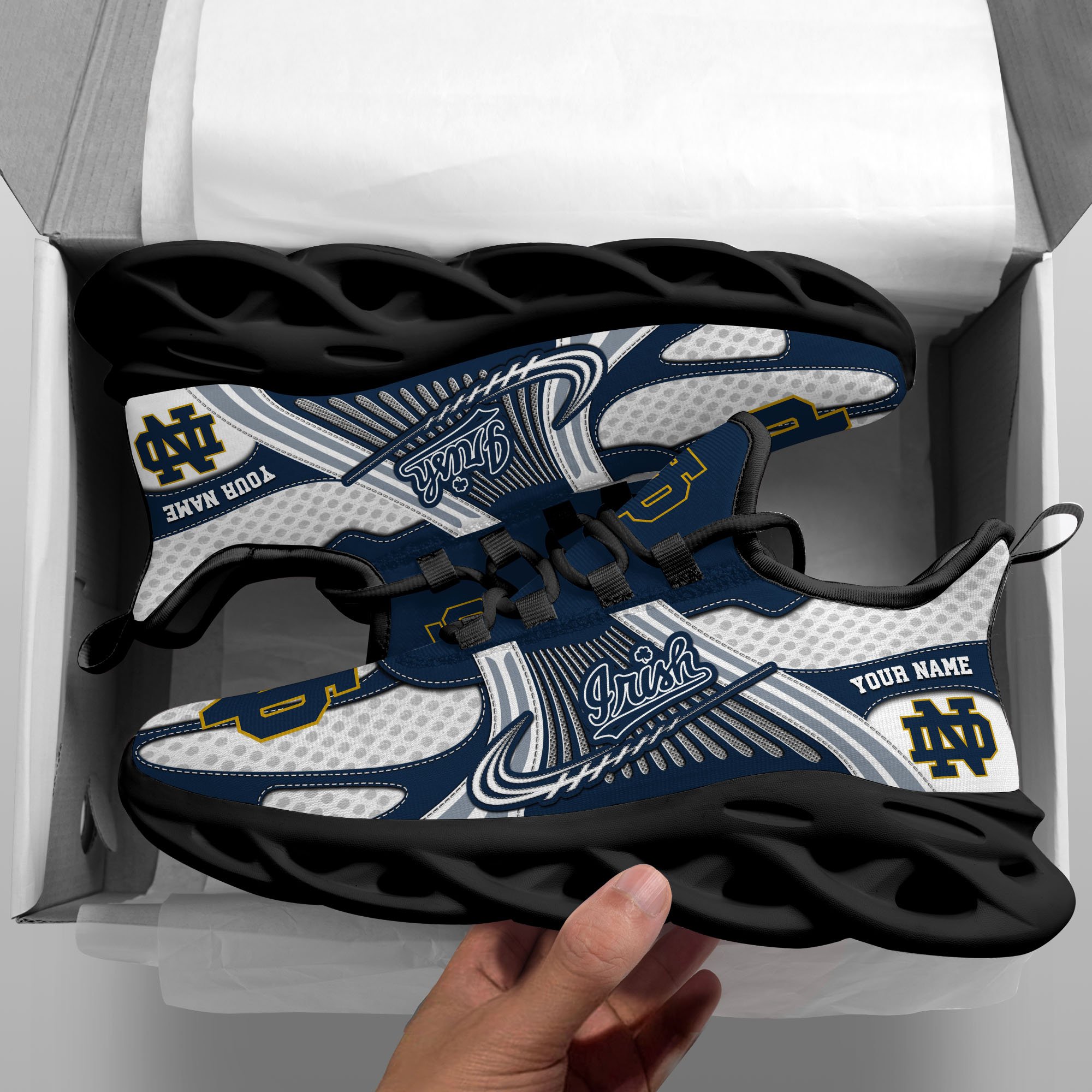 Notre Dame Fighting Irish Clunky Sneakers Custom Your Name, Sport Sneakers ETRG-62343