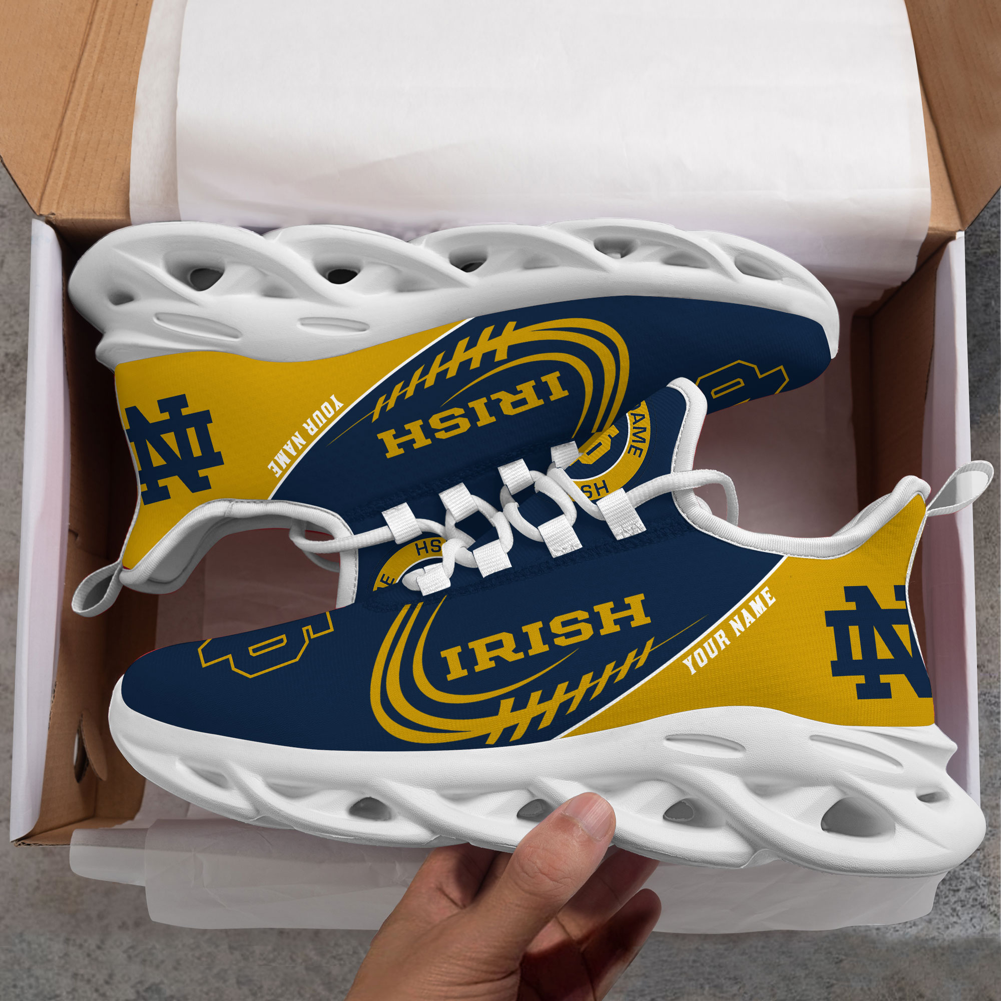 Notre Dame Fighting Irish PERSONALIZED MAX SOUL SHOES T1