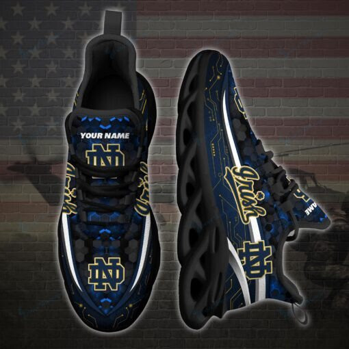 Notre Dame Fighting Irish Personalized Max Soul YZ Running Sneakers 126