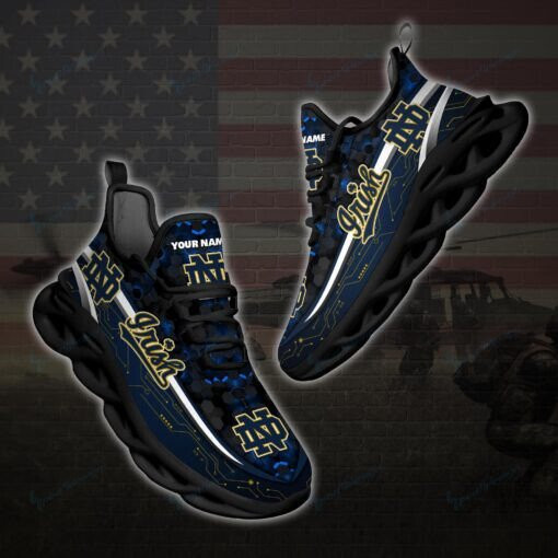 Notre Dame Fighting Irish Personalized Max Soul YZ Running Sneakers 126
