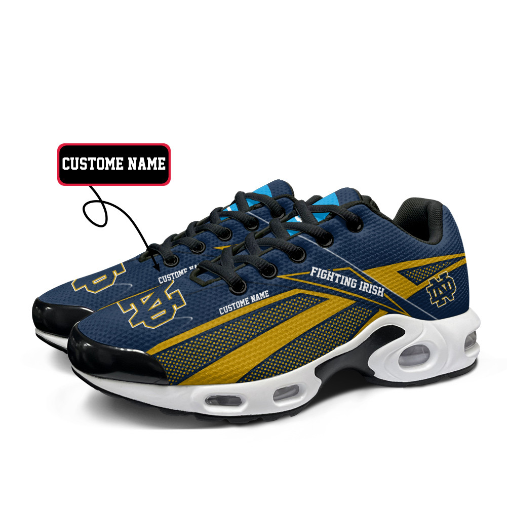 Notre Dame Fighting Irish Personalized Name Team Colors Supersonic Line Pattern TN Air Max Shoes Air Cushion Sneakers