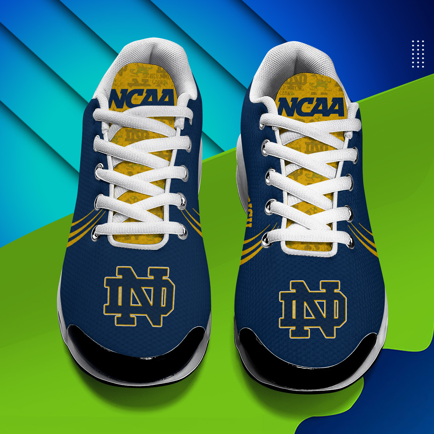 Notre Dame Fighting Irish Personalized Name Team Logo Mix Colors Zipped Line TN Air Max Shoes Air Cushion Sneakers