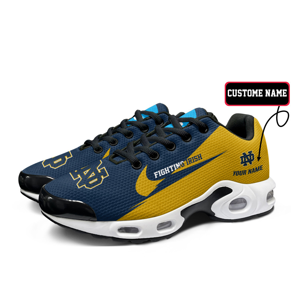 Notre Dame Fighting Irish Personalized Name Team Logo Wings Of God Pattern TN Air Max Shoes Air Cushion Sneakers