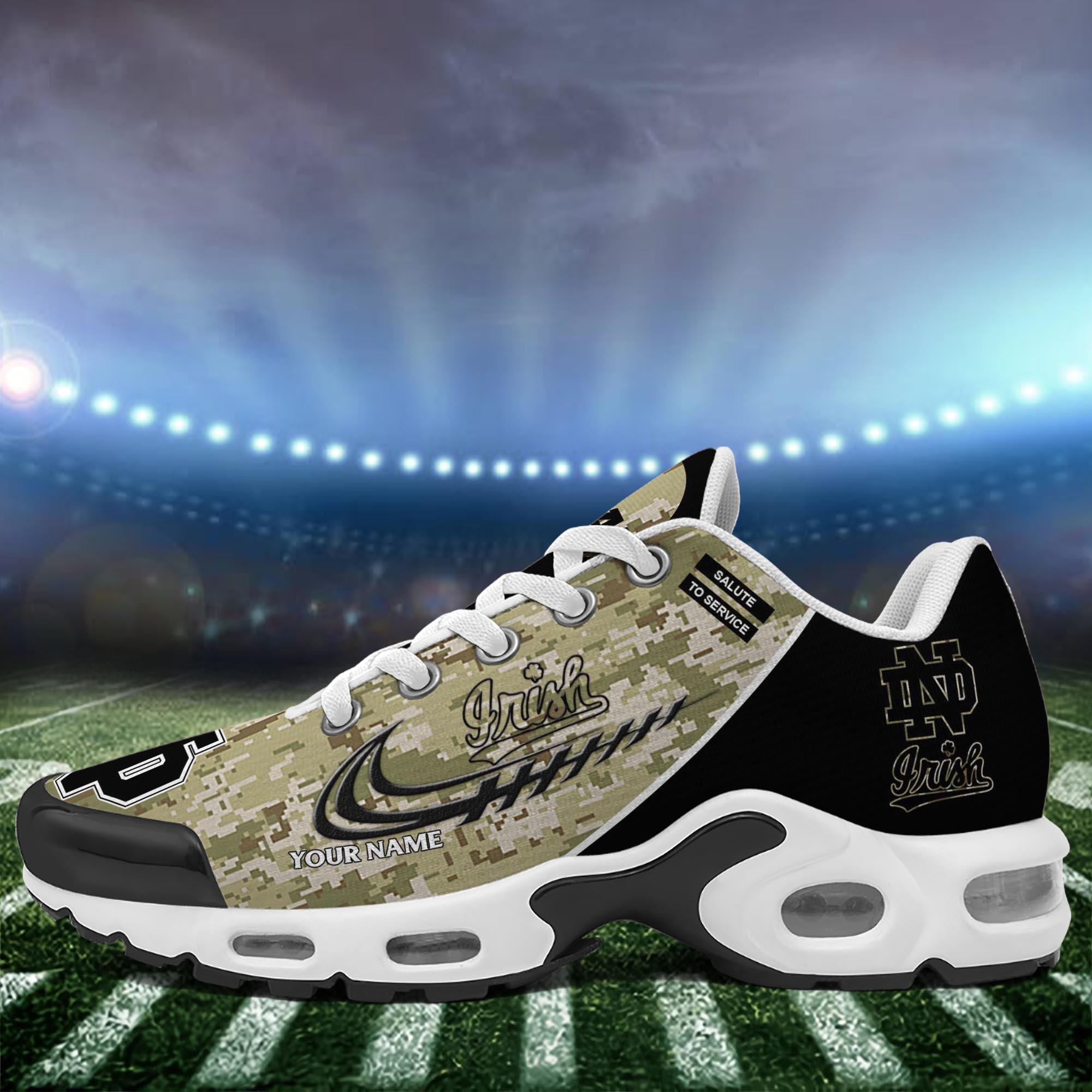 Notre Dame Fighting Irish TN Shoes 2026 Version Custom Name, Camouflage Shoes, Gifts For Football Lovers