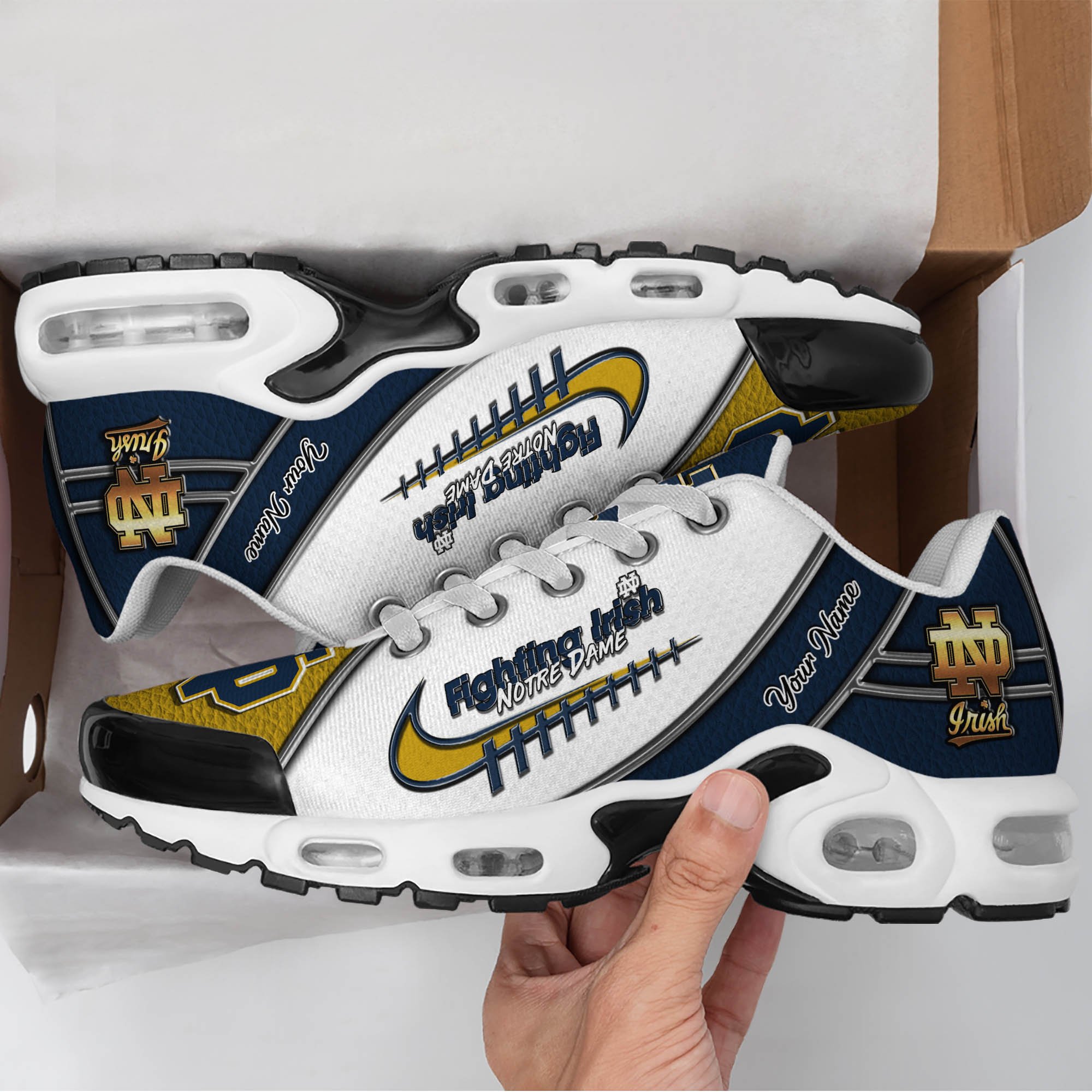 Notre Dame Fighting Irish TN Shoes 2026 Version Custom Your Name, Football Team Shoes, Football Shoes For Fans, Sport Gifts, Gifts For Lovers ETHY