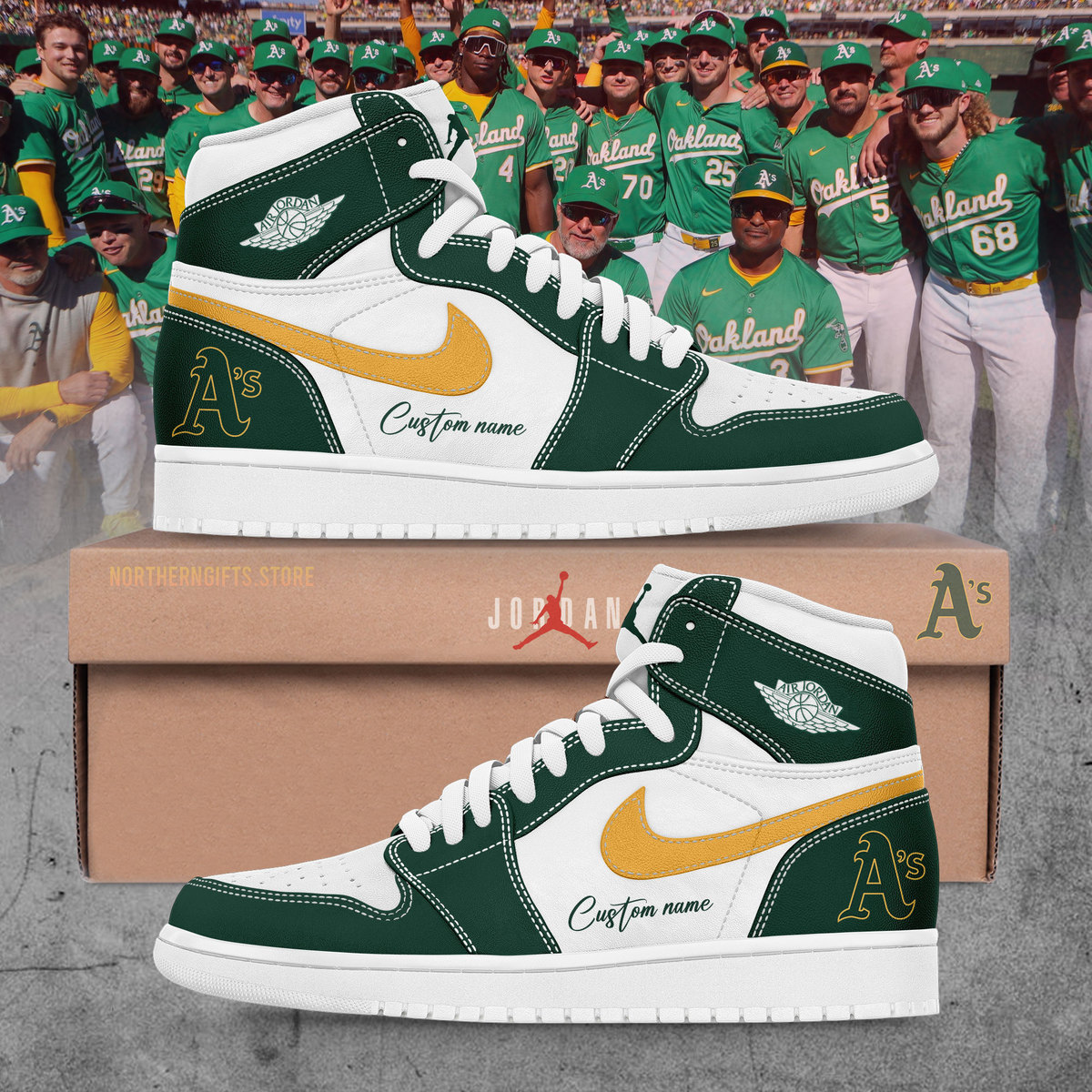 Oakland Athletics Custom Name For Fans Shoes +NT28092406ID10