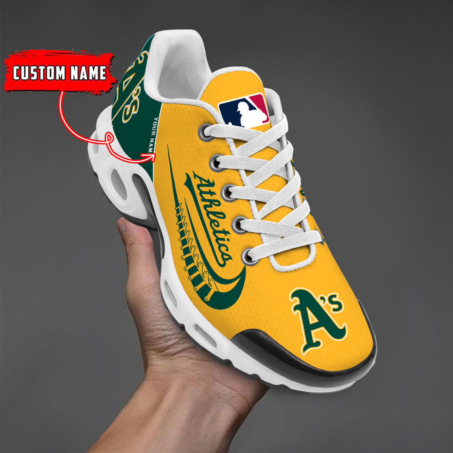 Oakland Athletics Team Logo Baseball God Wings Air Max Shoes Sneaker