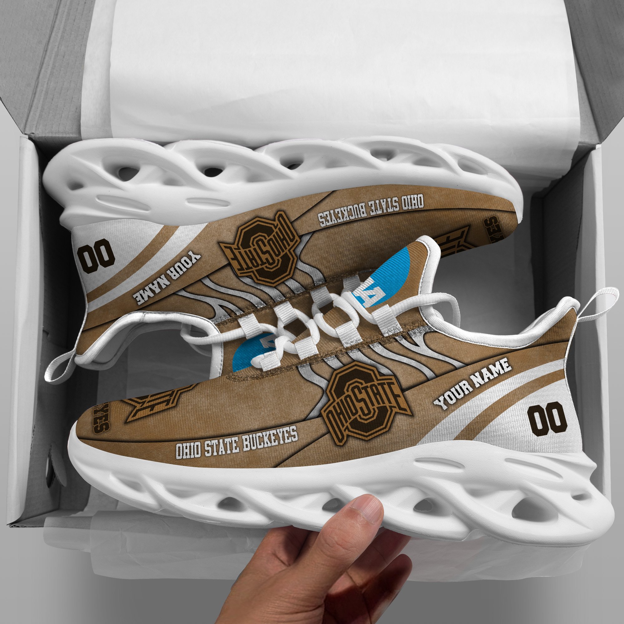 Ohio State Buckeyes Black Max Soul Shoes 2026 Versions Custom Your Name And Number 312