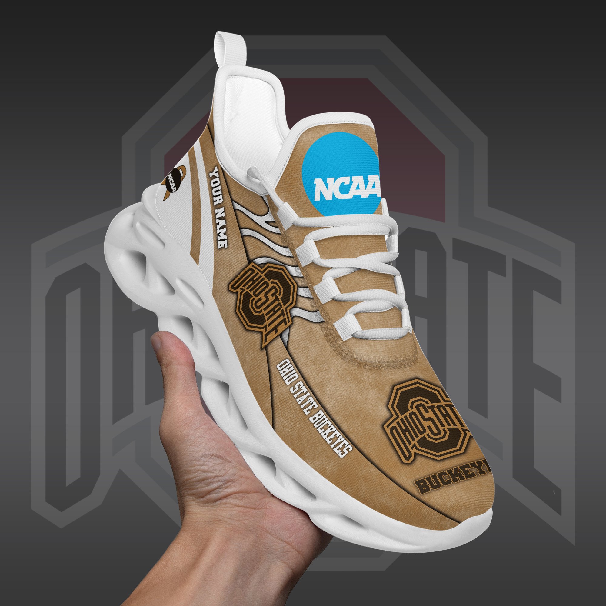 Ohio State Buckeyes Black Max Soul Shoes 2026 Versions Custom Your Name And Number 312