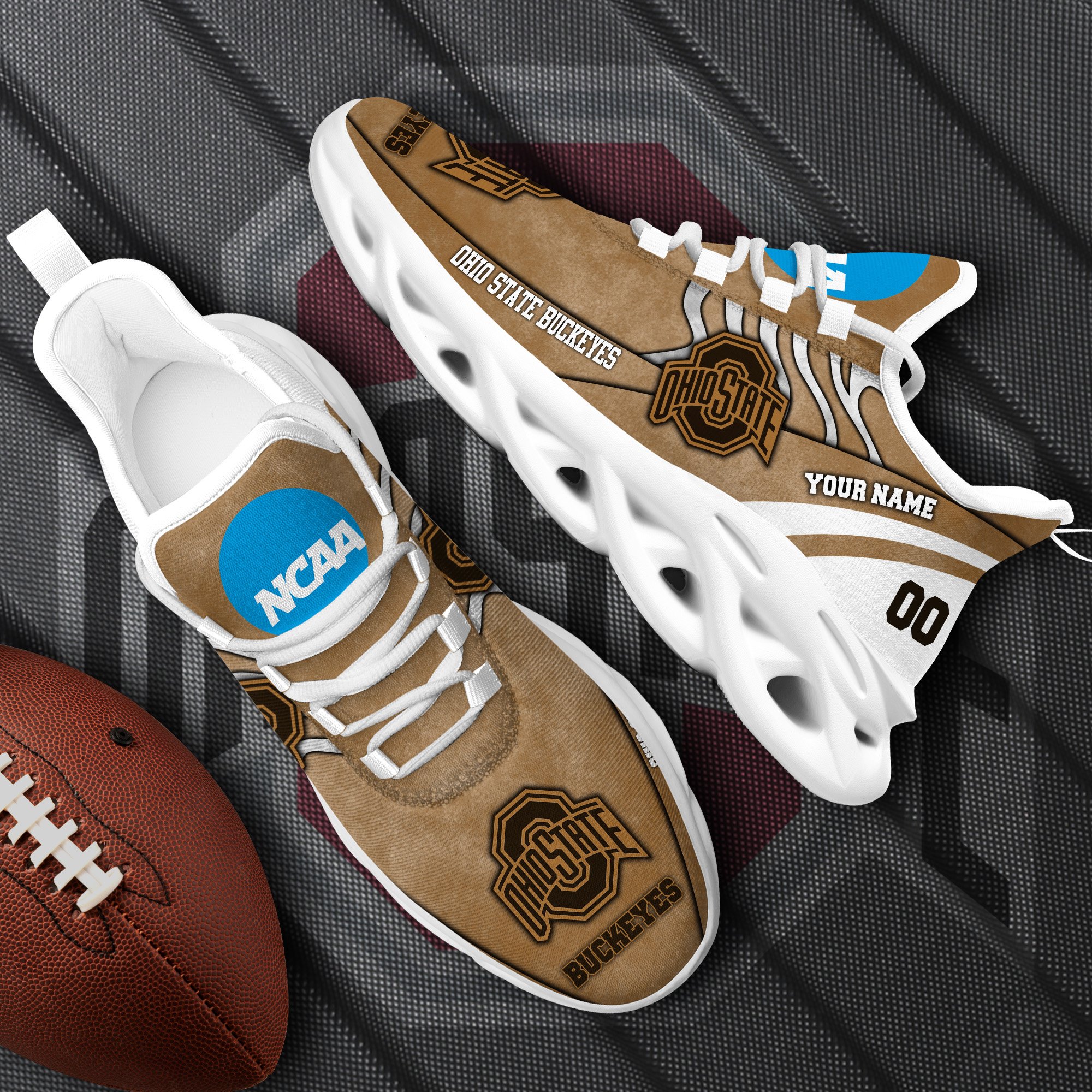 Ohio State Buckeyes Black Max Soul Shoes 2026 Versions Custom Your Name And Number 312