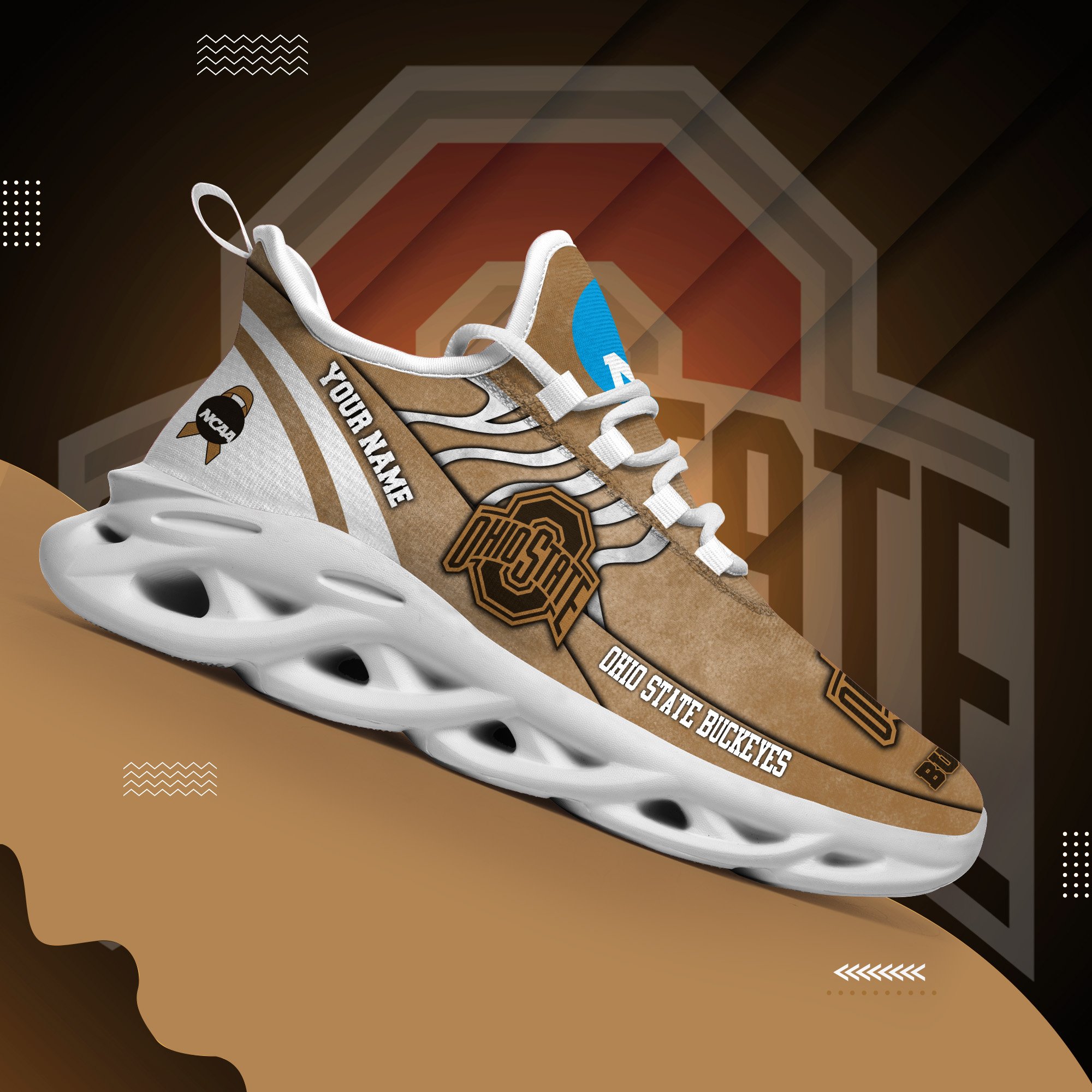 Ohio State Buckeyes Black Max Soul Shoes 2026 Versions Custom Your Name And Number 312