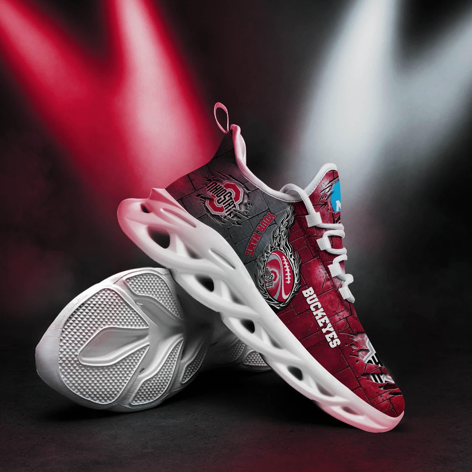 Ohio State Buckeyes Black Max Soul Shoes 2026 Versions, White Max Soul Shoes Custom Your Name PH879