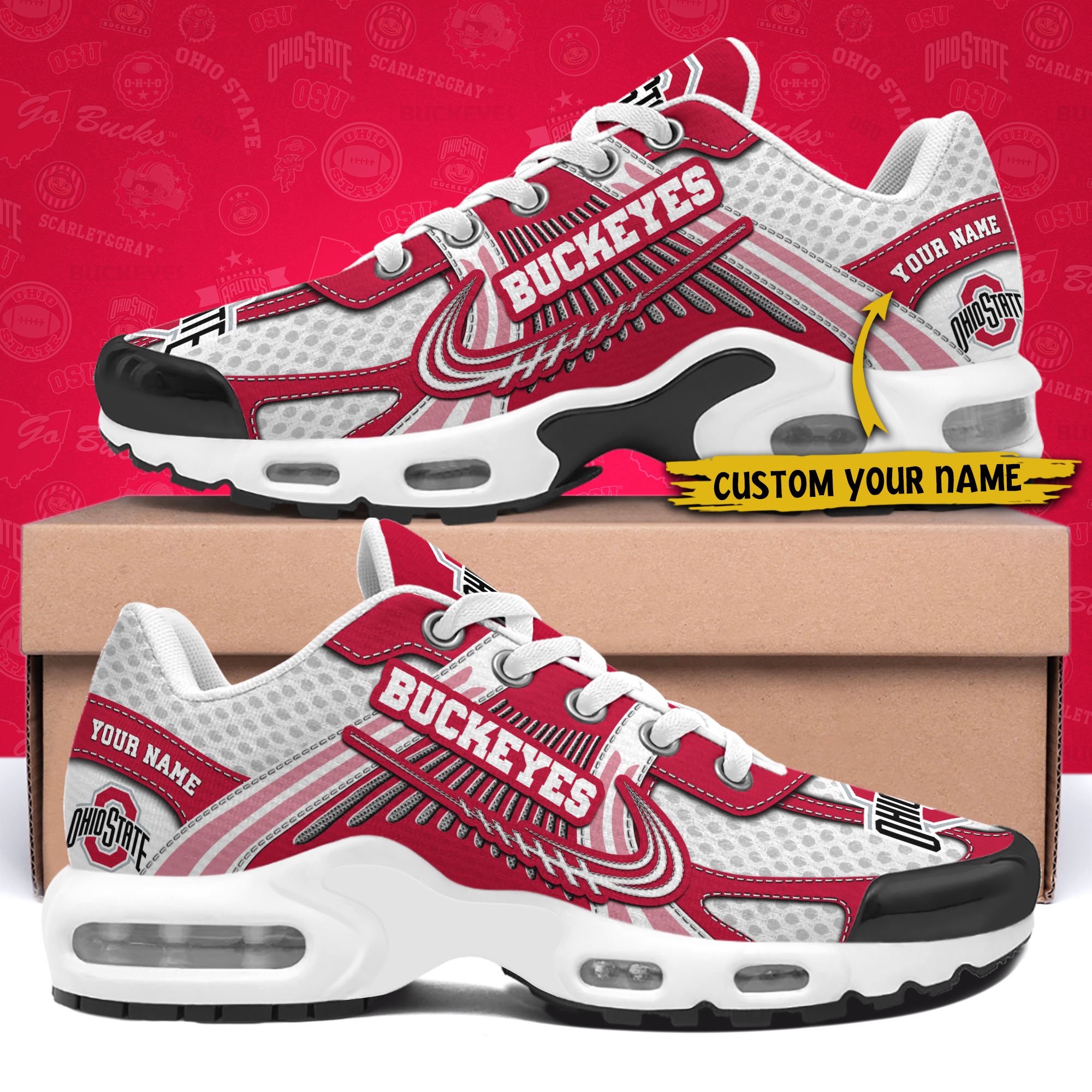 Ohio State Buckeyes TN Shoes Custom Your Name, Sport Shoes, Gifts For Fans, Sport Gifts For Him ETRG-62360