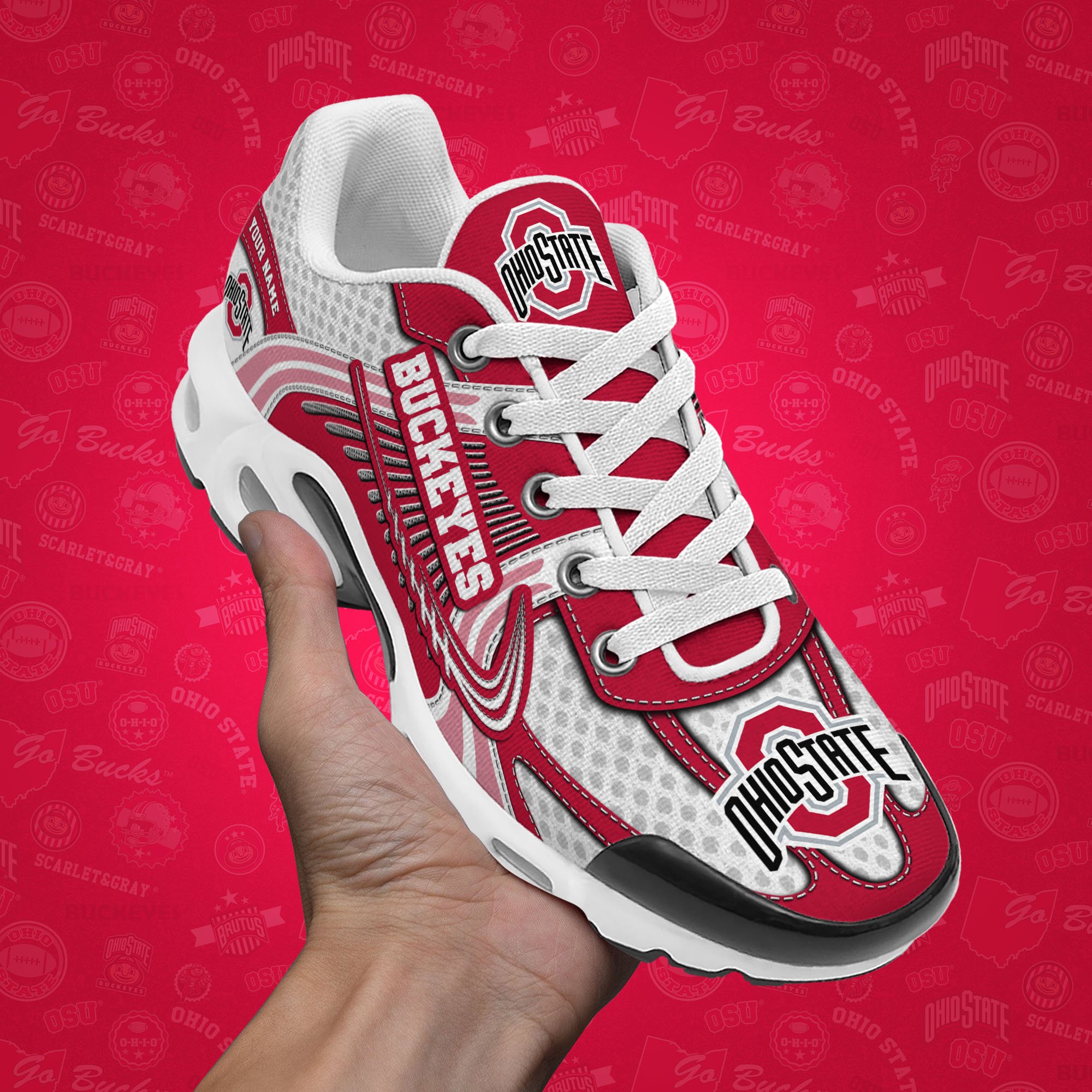 Ohio State Buckeyes TN Shoes Custom Your Name, Sport Shoes, Gifts For Fans, Sport Gifts For Him ETRG-62360