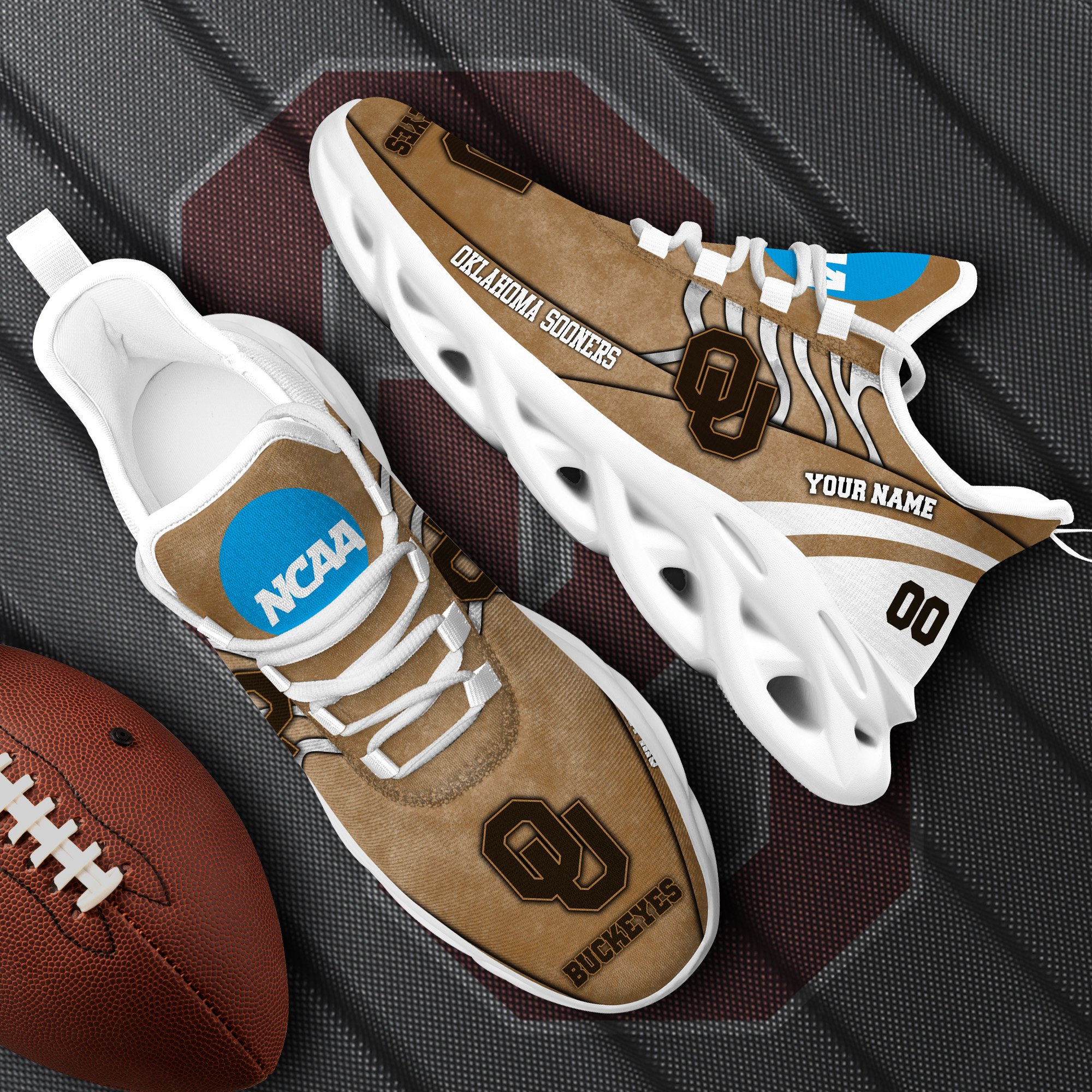 Oklahoma Sooners Black Max Soul Shoes 2026 Versions Custom Your Name And Number 312