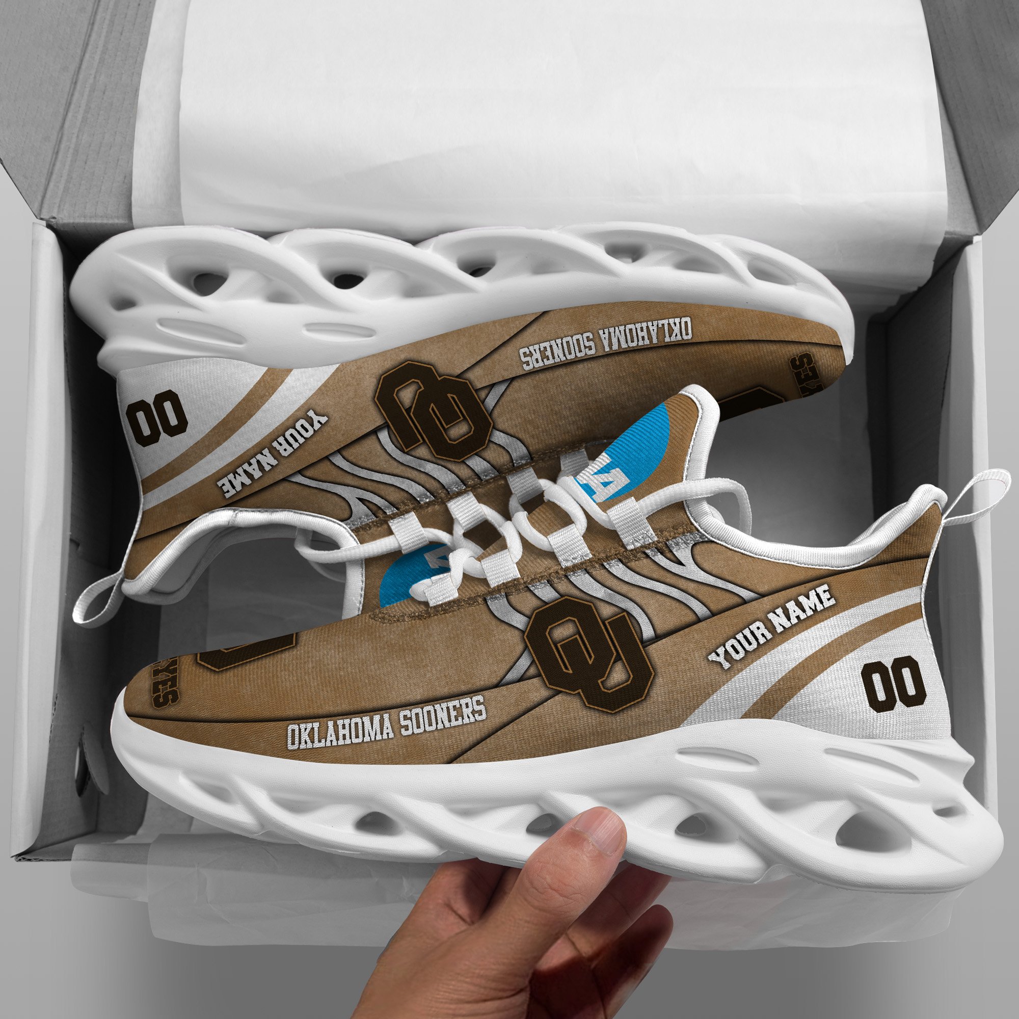 Oklahoma Sooners Black Max Soul Shoes 2026 Versions Custom Your Name And Number 312