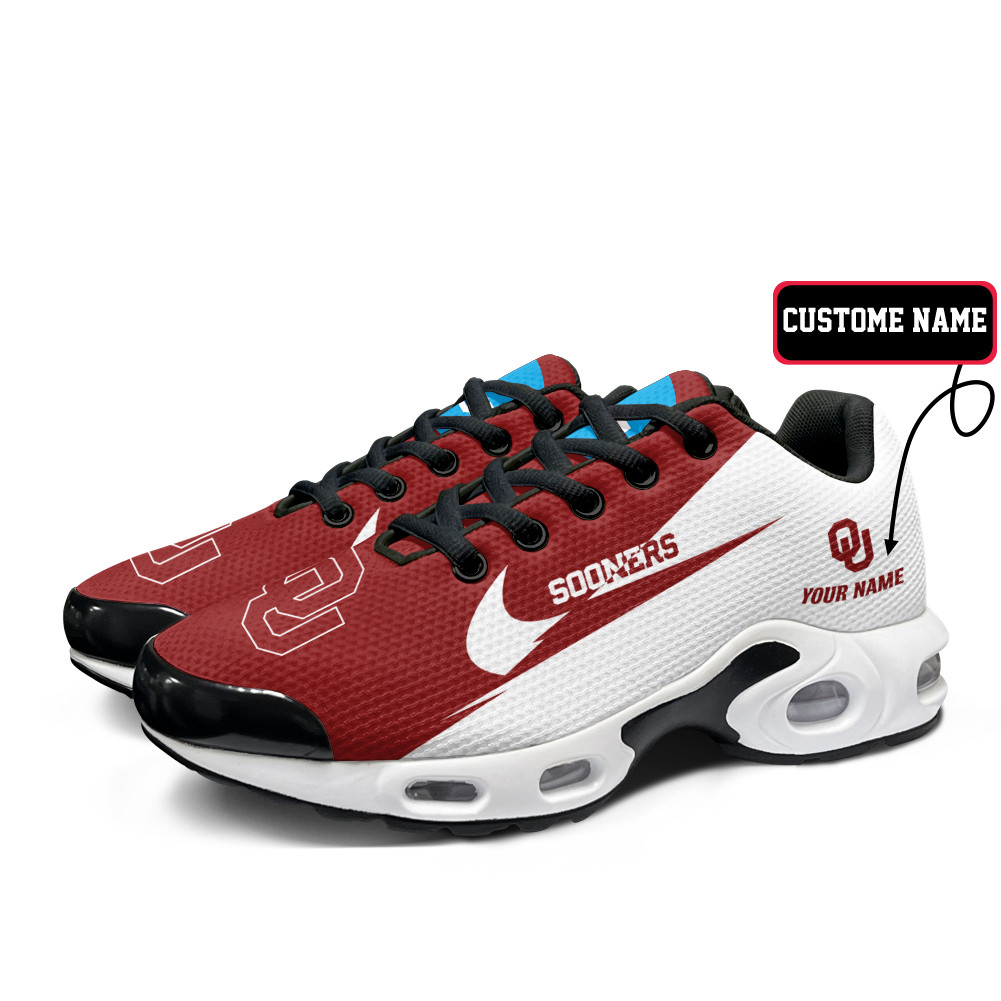 Oklahoma Sooners Personalized Name Team Logo Wings Of God Pattern TN Air Max Shoes Air Cushion Sneakers