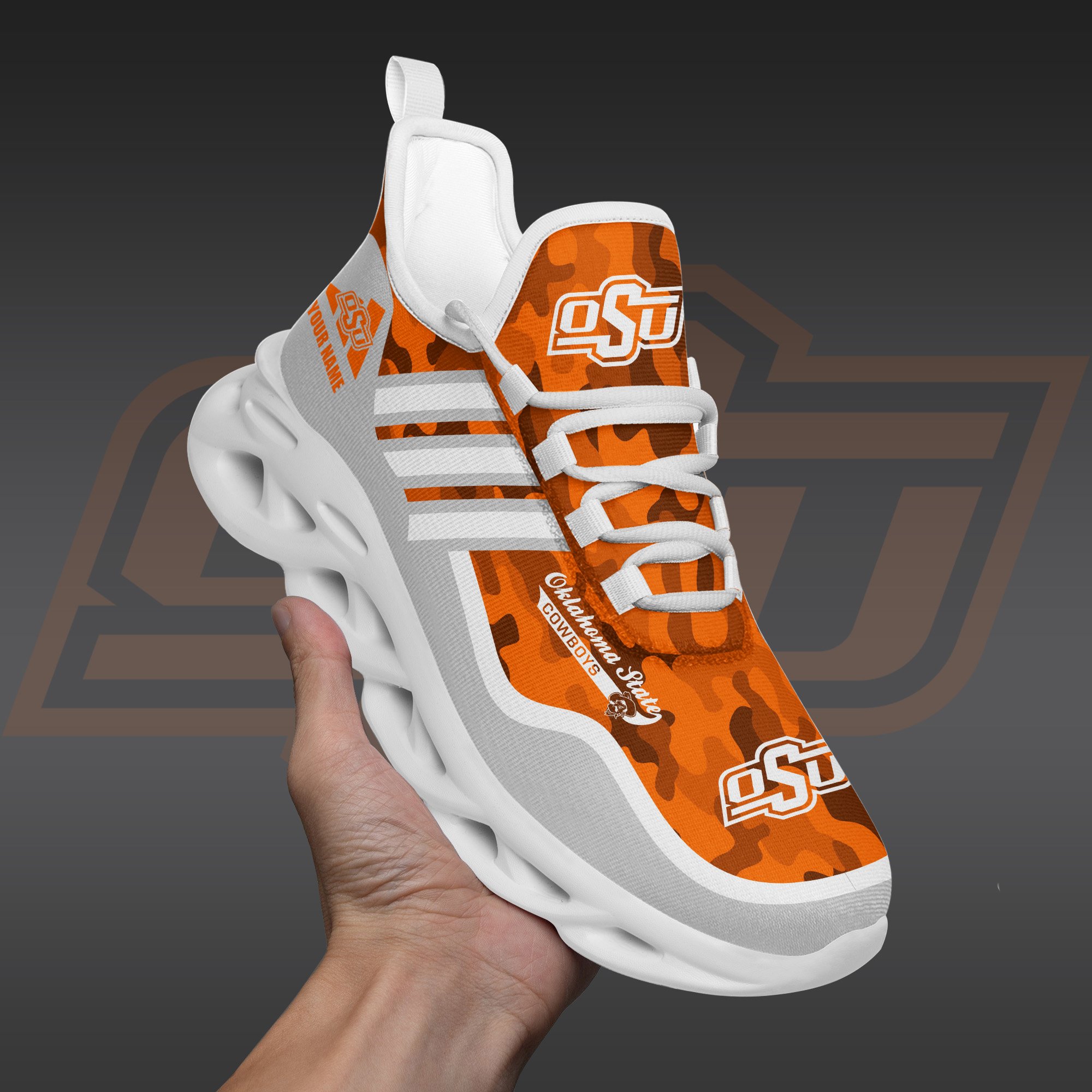 Oklahoma State Cowboys Black Max Soul Shoes 2026 Versions Custom Name 466