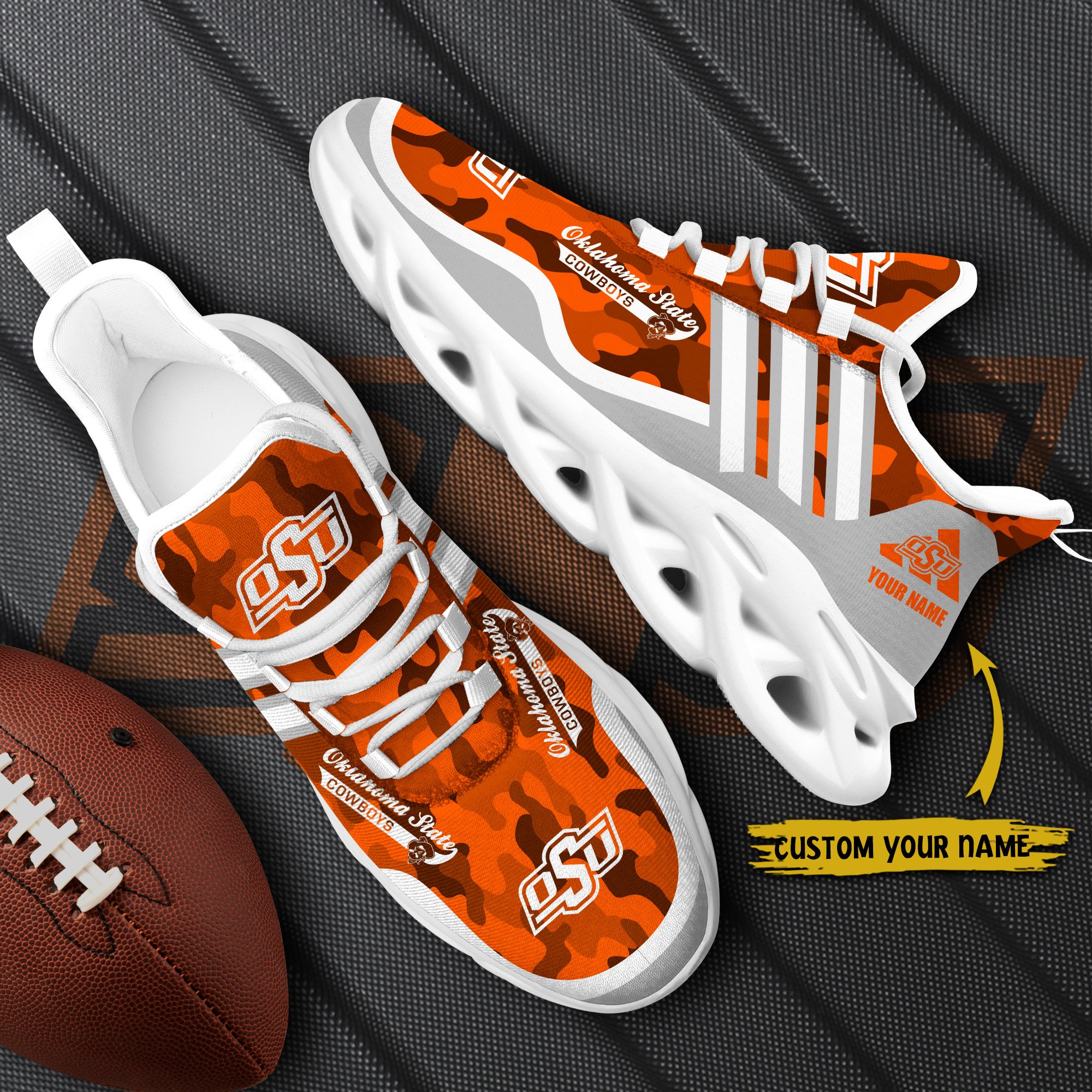 Oklahoma State Cowboys Black Max Soul Shoes 2026 Versions Custom Name 466